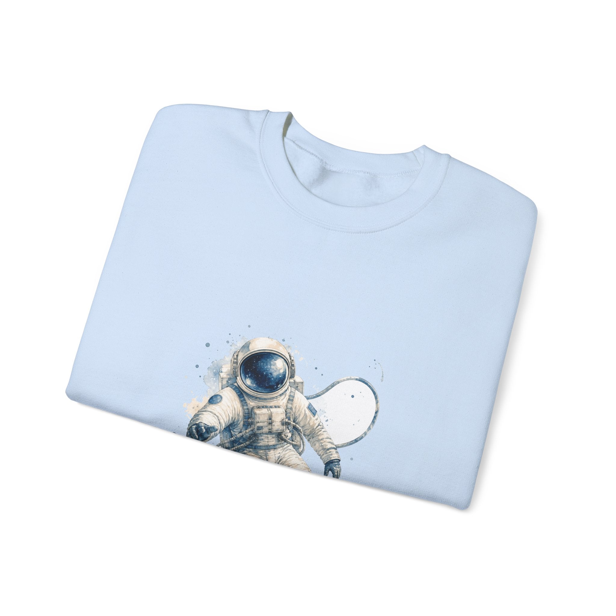Matching Couple Sweatshirt - Astronaut & Planet Matching Couple Crewneck Sweatshirt Watercolor Art His Hers Engagement Gift - Design A