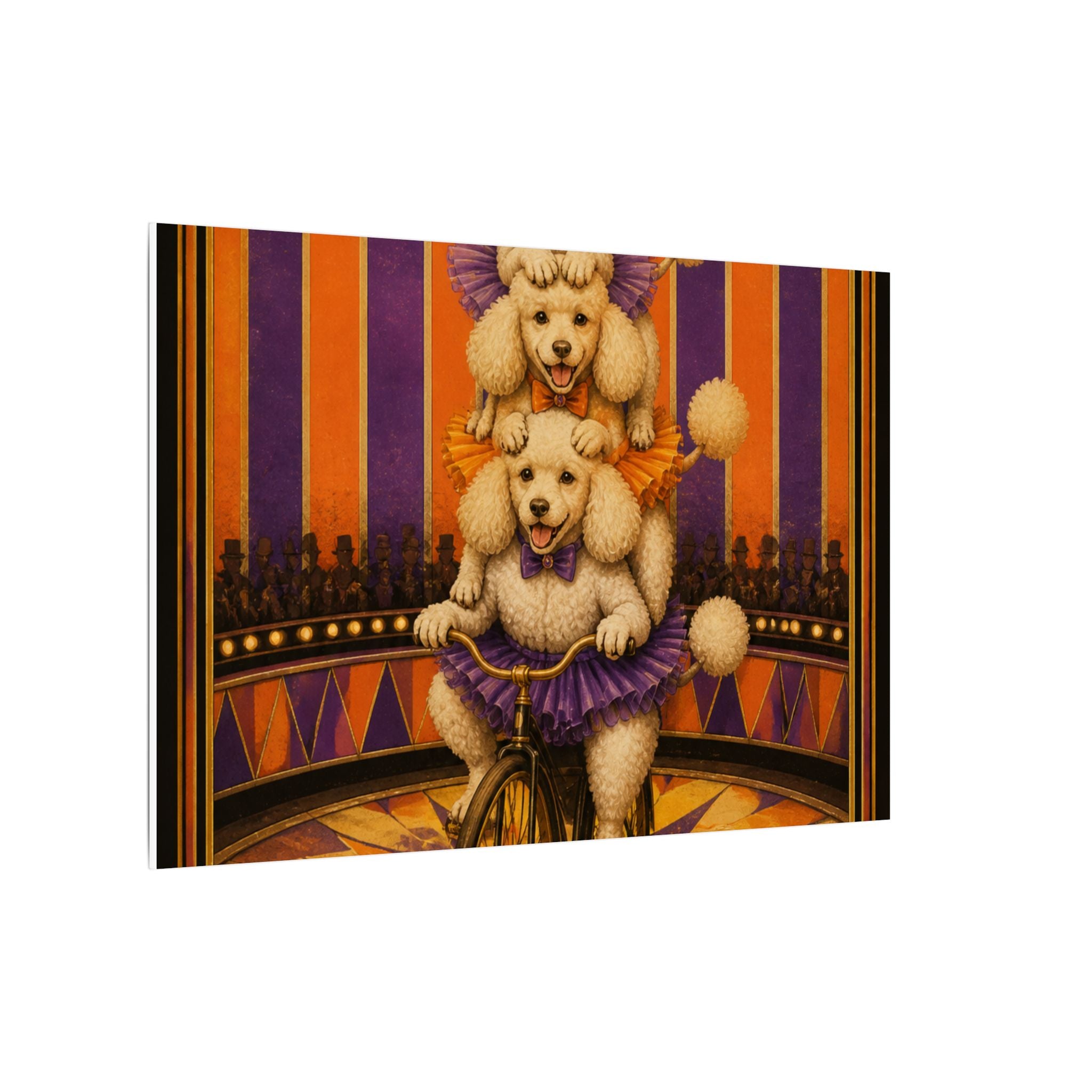 Poodle Stack Bicycle Wall Art Canvas 16×20 Art Deco Entryway Decor Maximalist Print