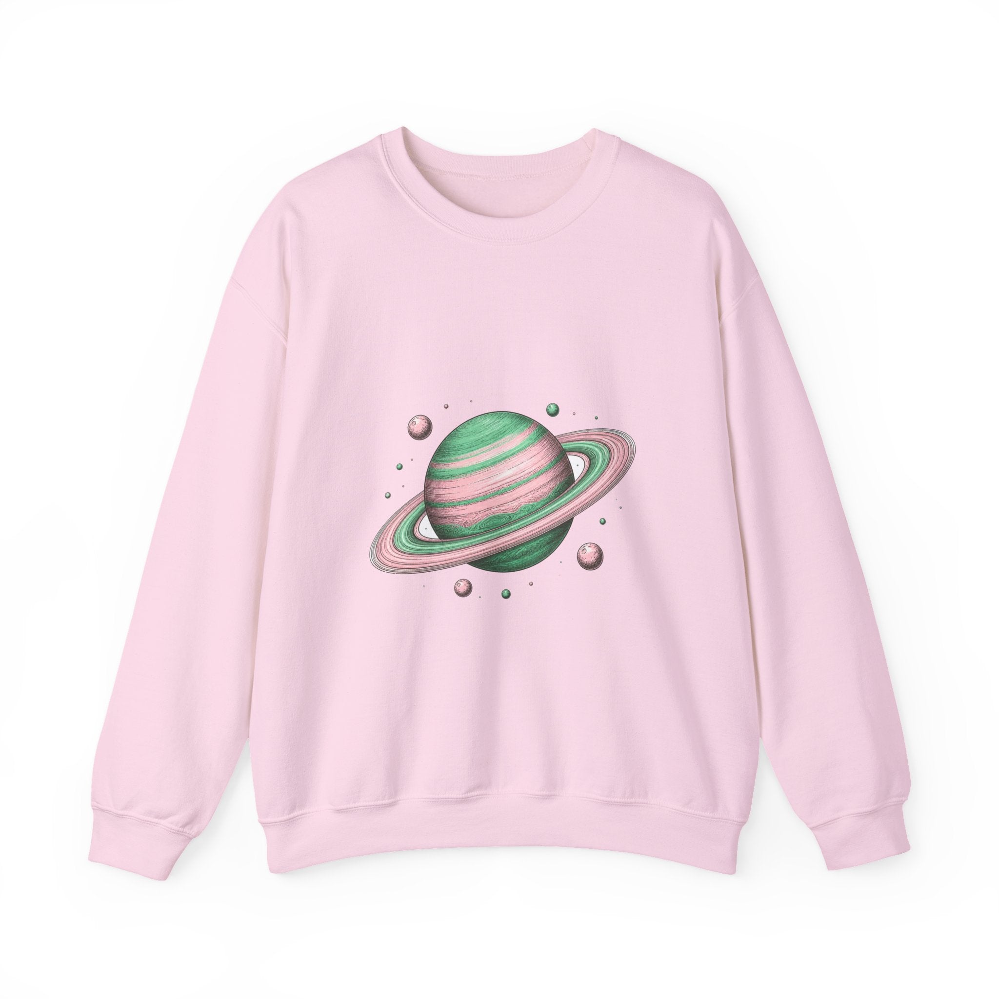 Matching Couple Sweatshirt - Saturn & Jupiter Matching Couple Premium Fleece Sweatshirt Hand-Drawn Art His Hers Anniversary Gift - Design A