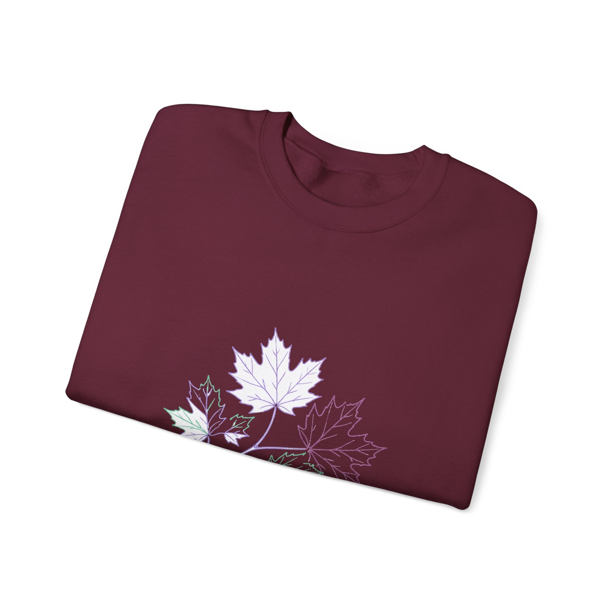 Matching Couple Sweatshirt - Cherry Blossom & Maple Leaf Matching Couple Crewneck Sweatshirt Minimalist Art His Hers Valentine Gift - Design B