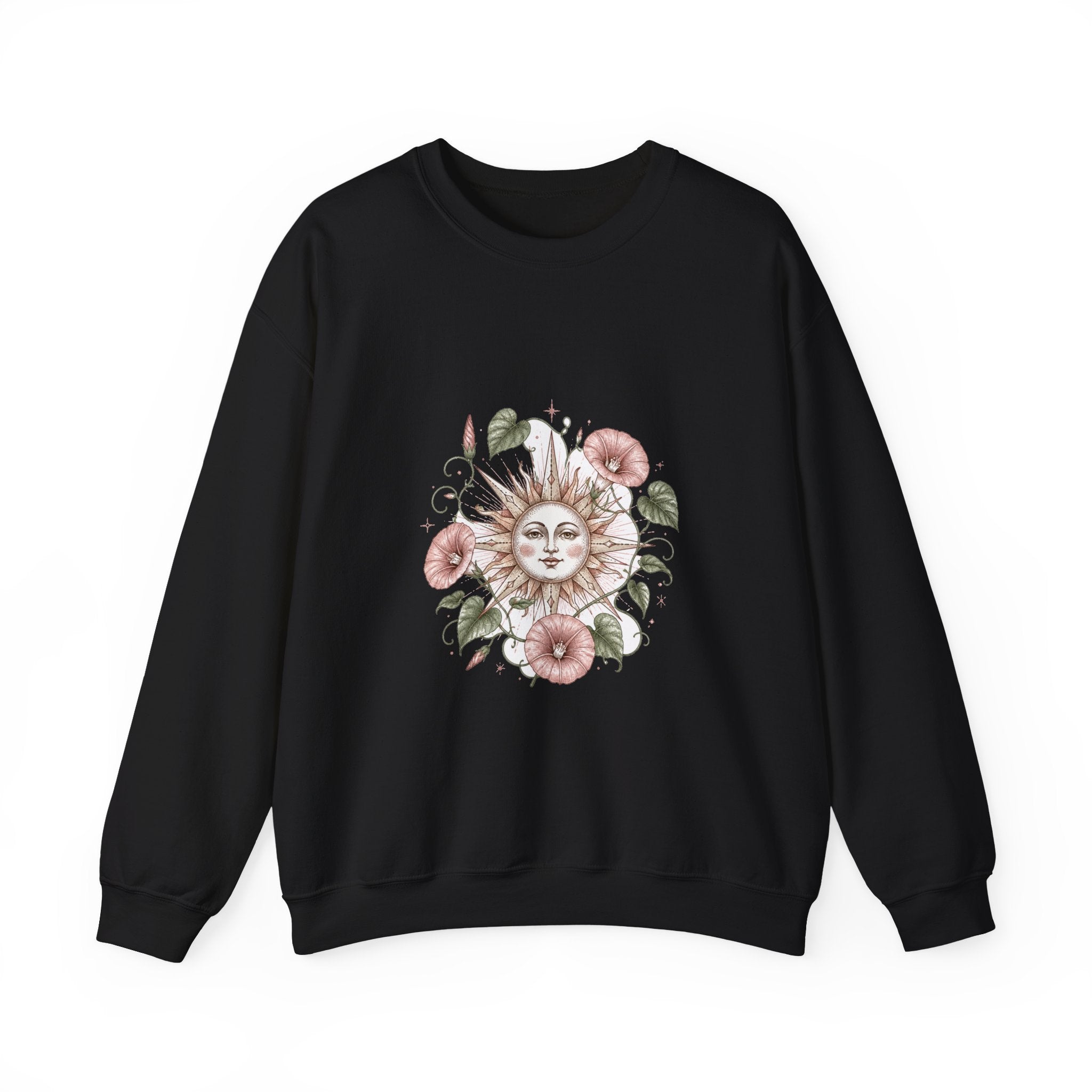 Matching Couple Sweatshirt - Sun & Moon Matching Couple Premium Fleece Sweatshirt Hand-Drawn Art His Hers Anniversary Gift - Design B