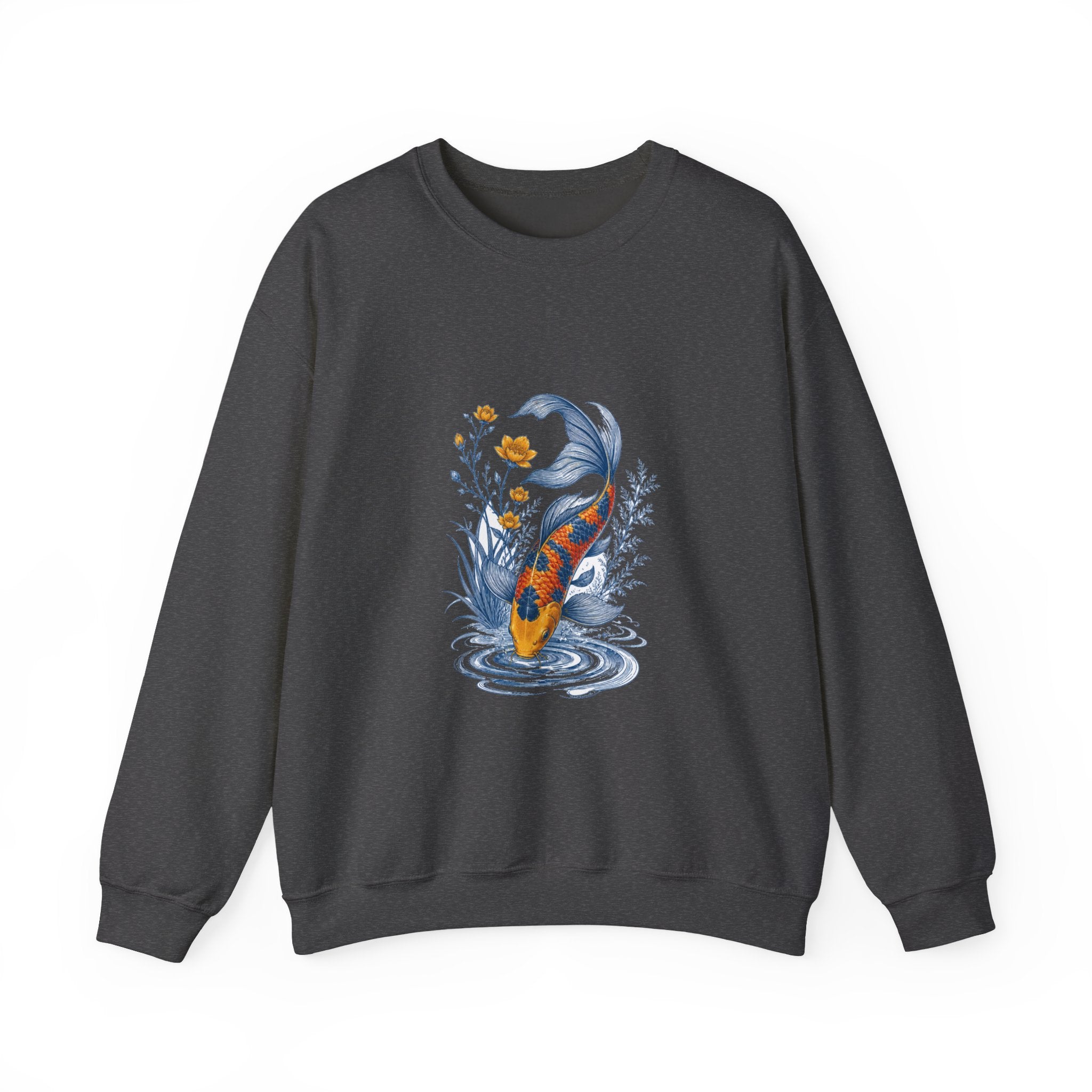 Matching Couple Sweatshirt - Koi Fish Yin Yang Matching Couple Comfort Colors Crew Vintage Art His Hers Honeymoon Gift - Design B