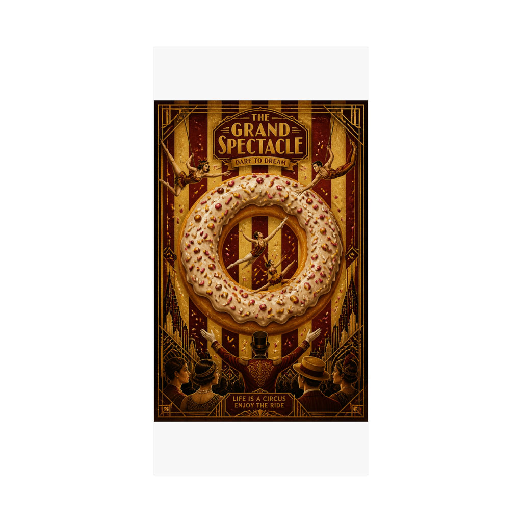 Donut Circus Ring Wall Art Poster 24×36 Art Deco Bar Area Decor Maximalist Print