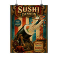 Sushi Roll Cannon Wall Art Poster 24×36 Baroque Studio Decor Maximalist Print