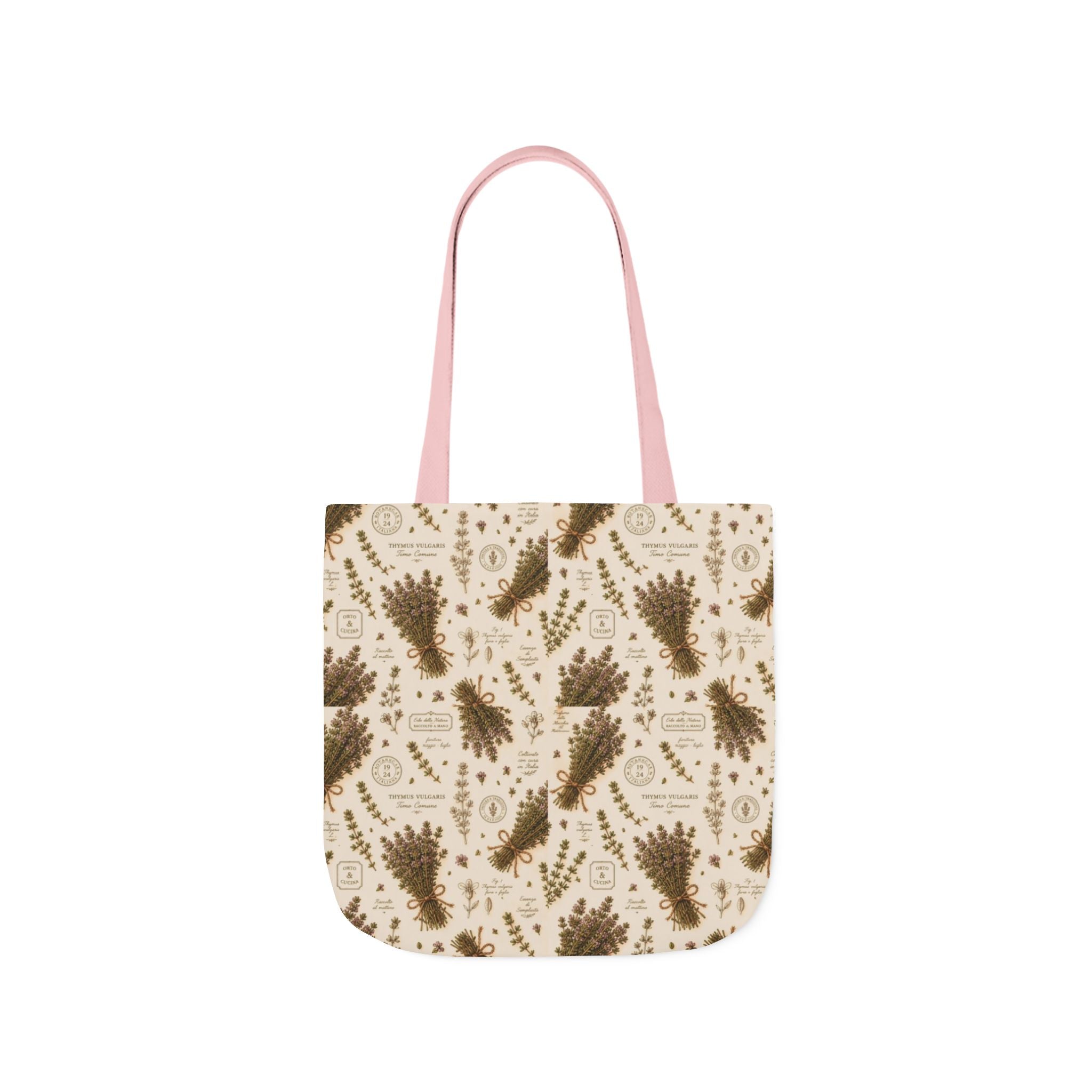 Thyme Bundles Canvas Tote Bag Mediterranean Kitchen Botanical Design Italian Cottagecore Gift
