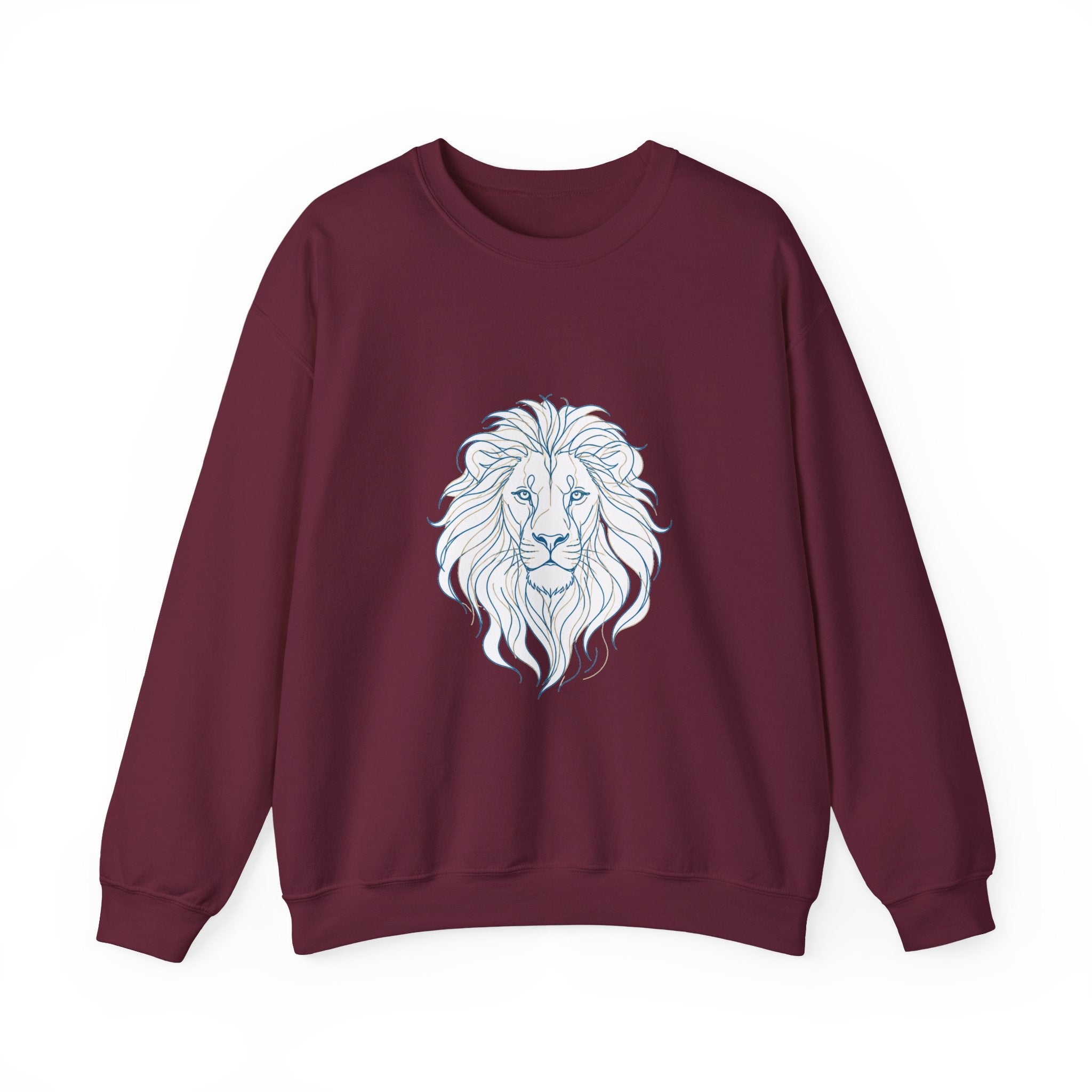 Matching Couple Sweatshirt - Lion & Lamb Matching Couple Crewneck Sweatshirt Minimalist Art His Hers Valentine Gift - Design A