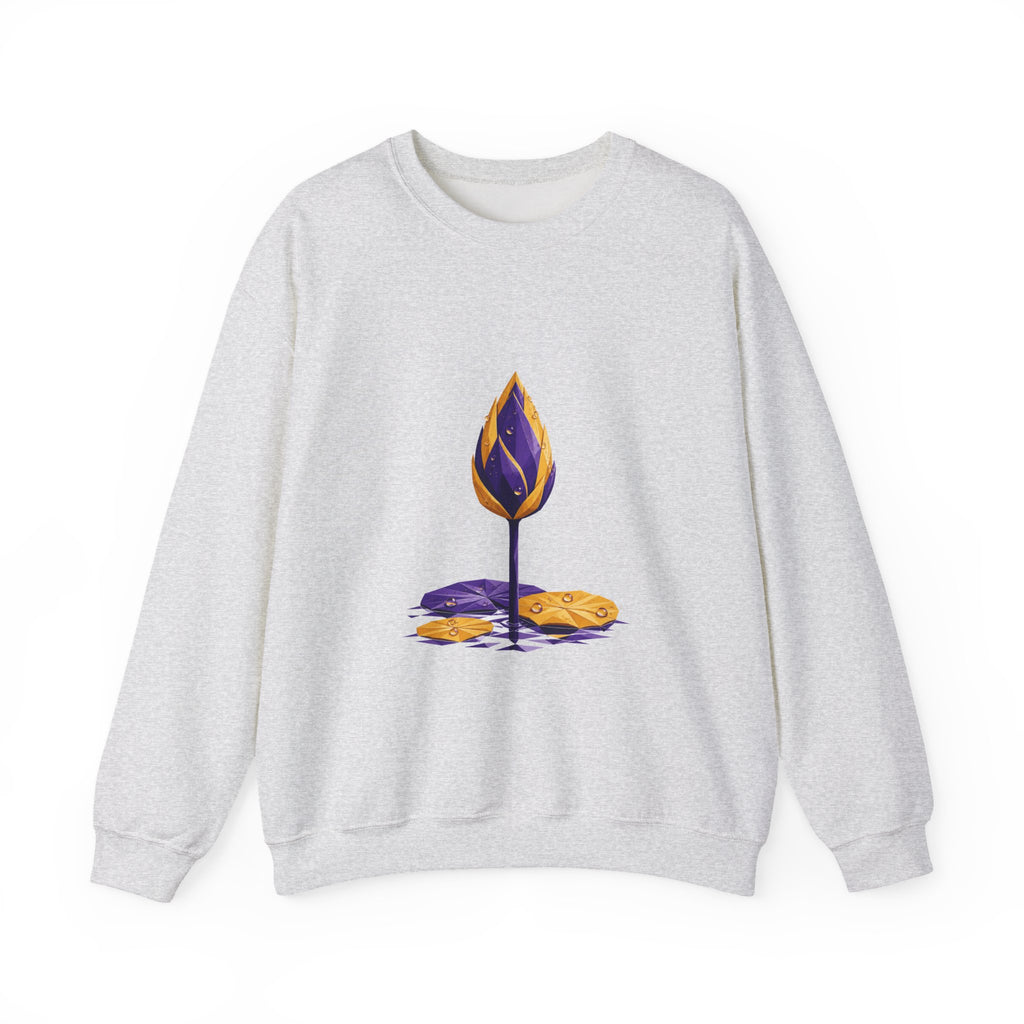 Matching Couple Sweatshirt - Open & Closed Lotus Matching Couple Comfort Colors Crew Geometric Art His Hers Love Gift - Design B