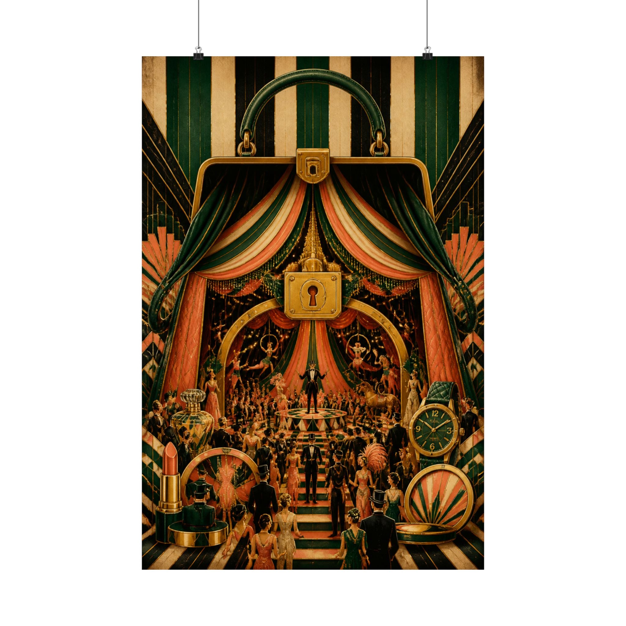 Handbag Big Top Wall Art Poster 18×24 Art Deco Entryway Decor Maximalist Print