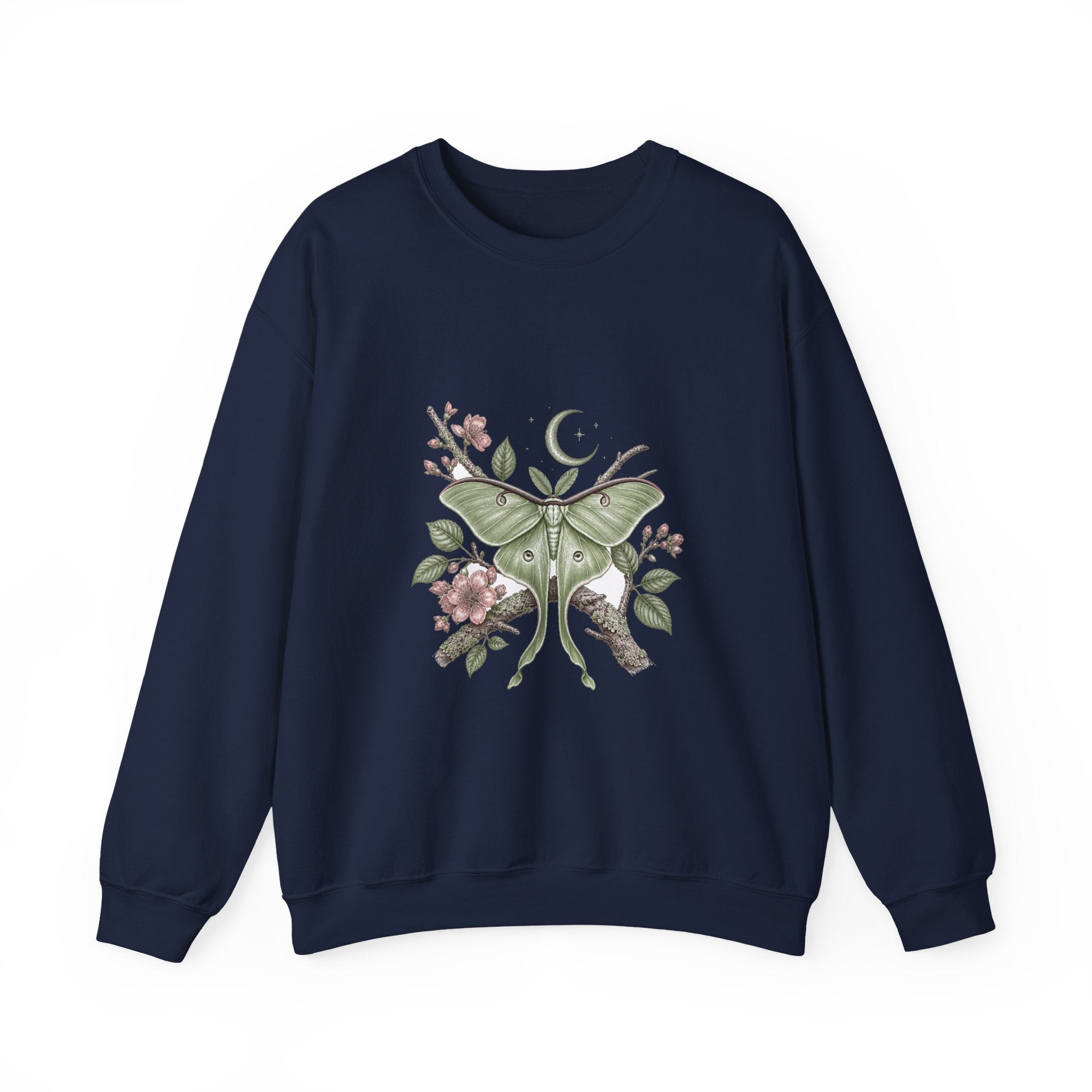 Matching Couple Sweatshirt - Butterfly & Moth Matching Couple Crewneck Sweatshirt Vintage Art His Hers Wedding Gift - Design B