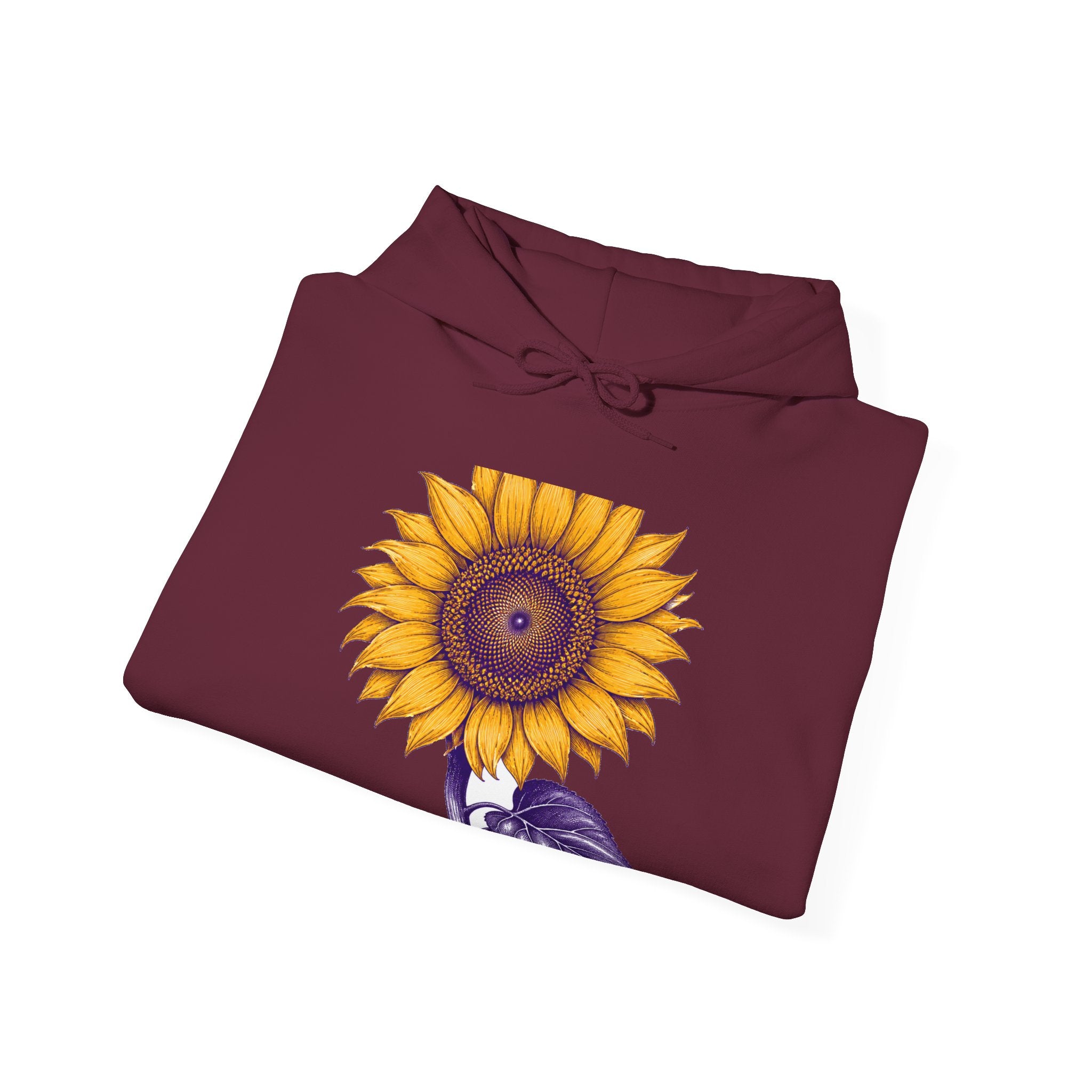 Matching Couple Sweatshirt - Sunflower & Moonflower Matching Couple Hooded Sweatshirt Hand-Drawn Art His Hers Best Friend Gift - Design A