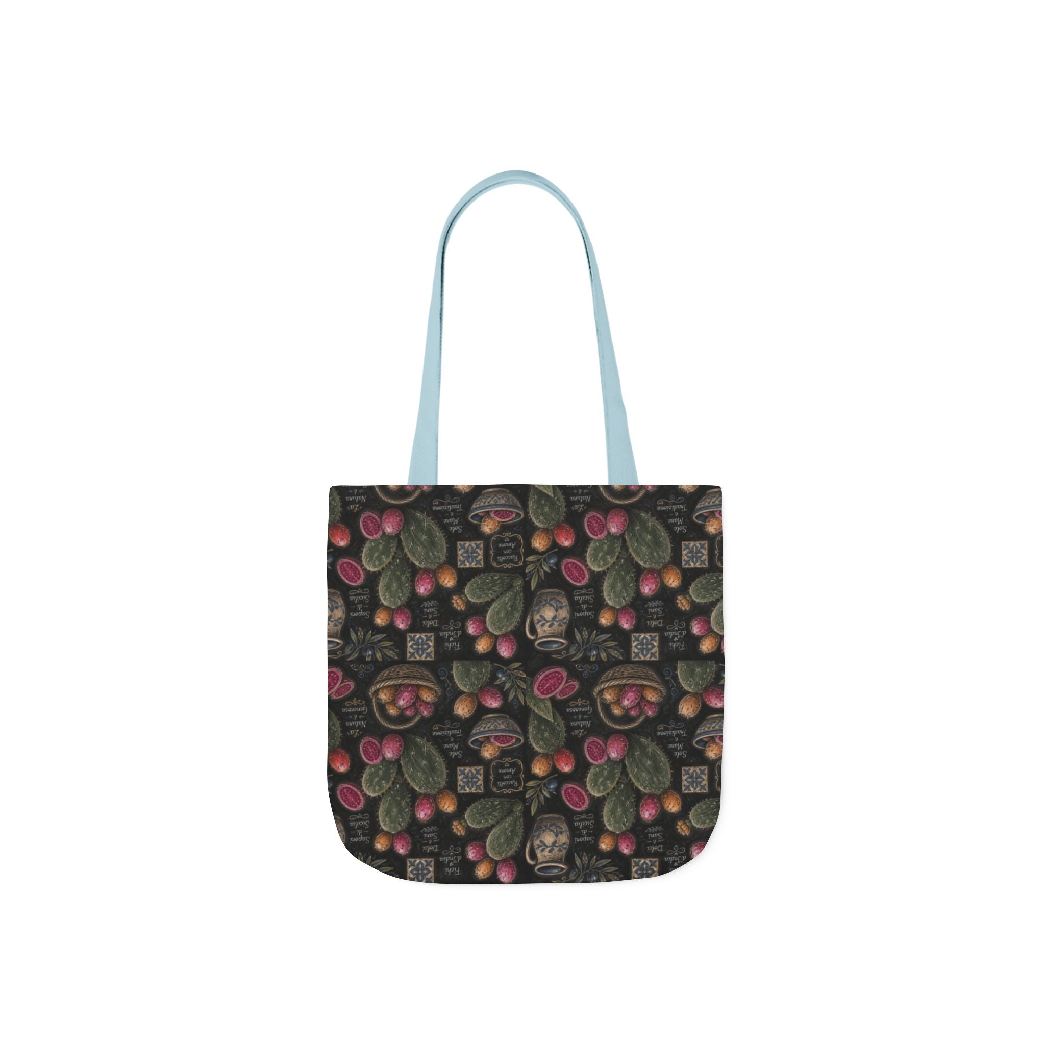 Prickly Pear Cactus Fruit Canvas Tote Bag Mediterranean Kitchen Chalk Art Design Italian Cottagecore Gift
