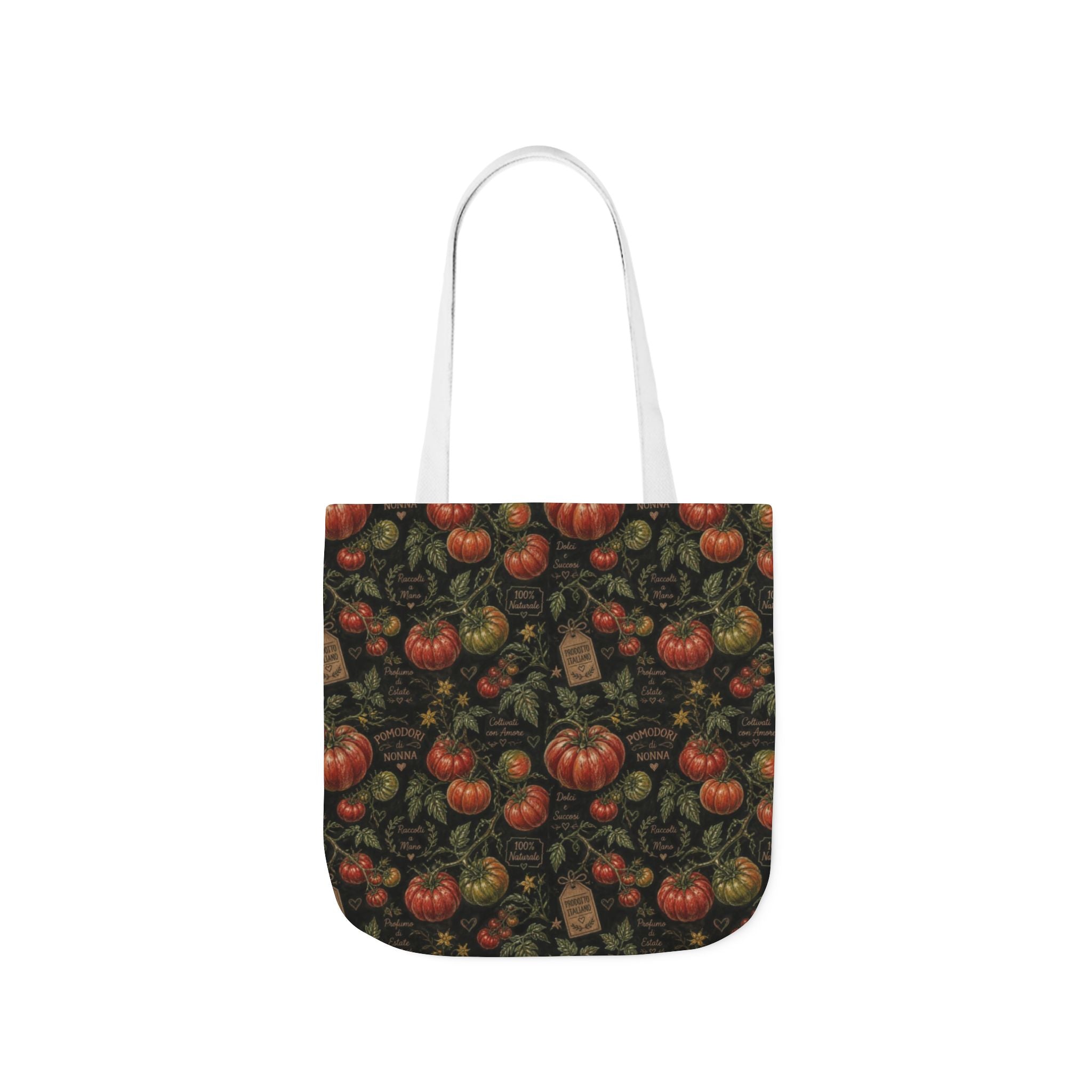 Heritage Tomatoes Canvas Tote Bag Mediterranean Kitchen Chalk Art Design Italian Cottagecore Gift