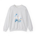 Matching Couple Sweatshirt - Sunflower & Moonflower Matching Couple Crewneck Sweatshirt Watercolor Art His Hers Engagement Gift - Design B