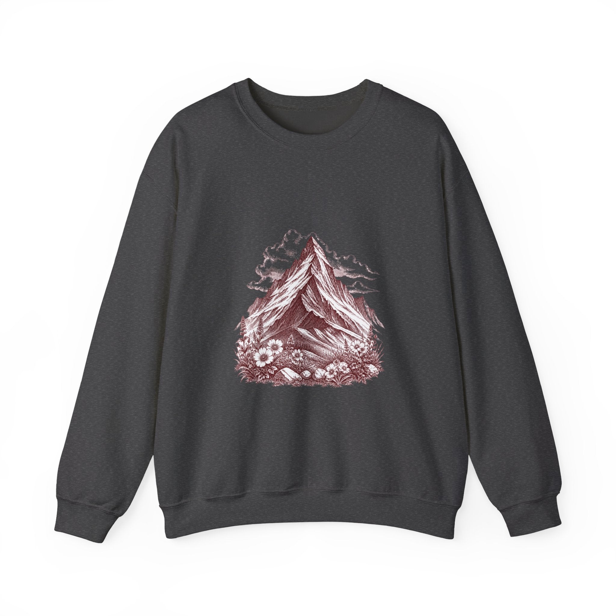 Matching Couple Sweatshirt - Mountain & Ocean Matching Couple Crewneck Sweatshirt Hand-Drawn Art His Hers Best Friend Gift - Design A
