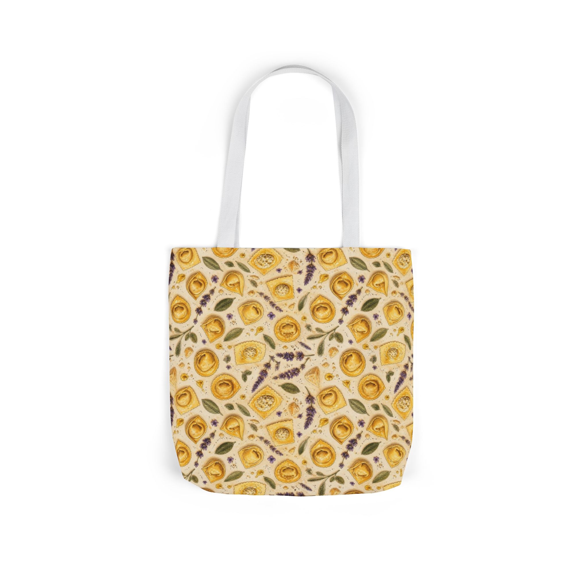 Tortellini with Sage Canvas Tote Bag Mediterranean Kitchen Watercolor Design Italian Cottagecore Gift