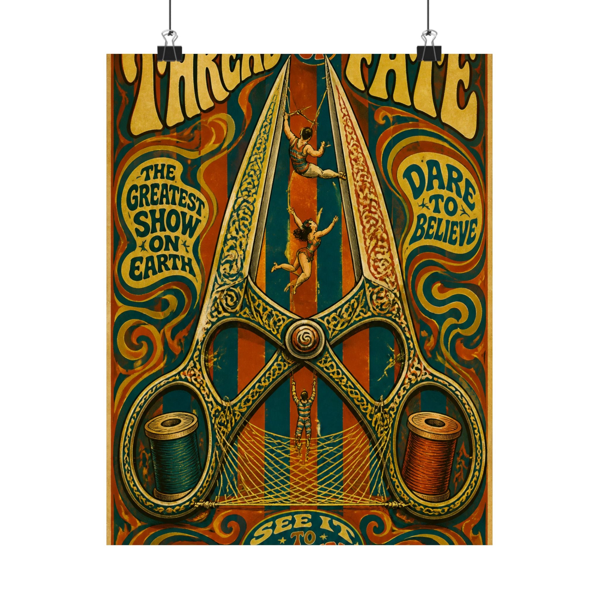 Giant Scissors Trapeze Wall Art Poster 18×24 Psychedelic Cafe Decor Maximalist Print
