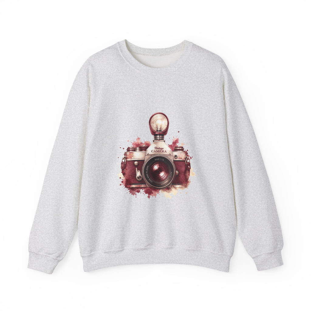 Matching Couple Sweatshirt - Camera & Film Matching Couple Premium Fleece Sweatshirt Watercolor Art His Hers Birthday Gift - Design A
