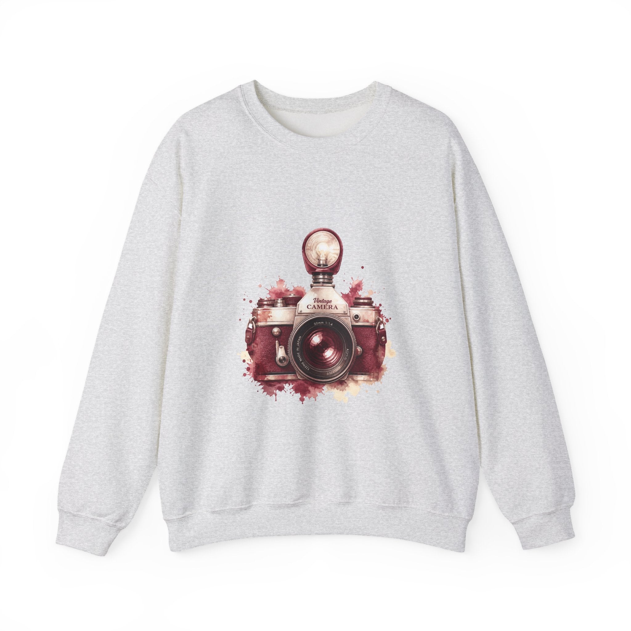 Matching Couple Sweatshirt - Camera & Film Matching Couple Premium Fleece Sweatshirt Watercolor Art His Hers Birthday Gift - Design A