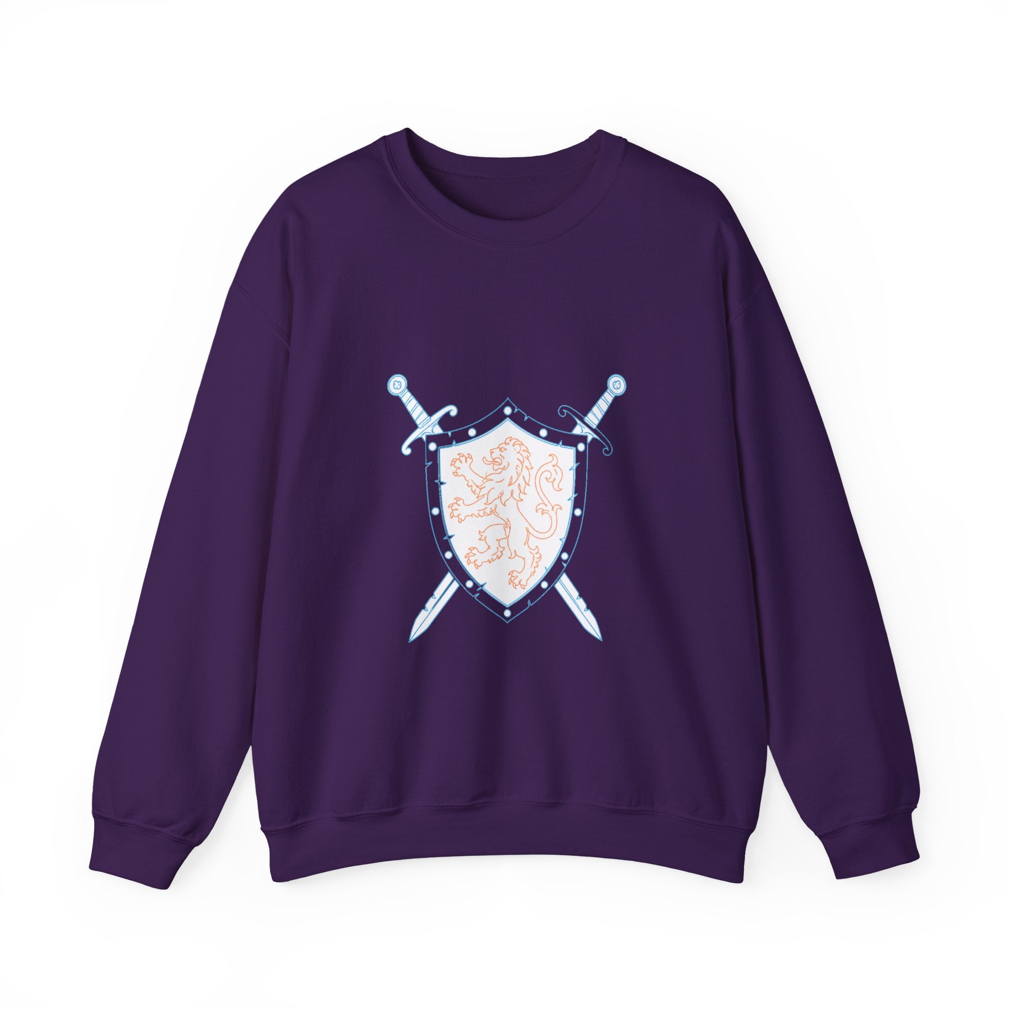 Matching Couple Sweatshirt - Crown & Shield Matching Couple Comfort Colors Crew Minimalist Art His Hers Christmas Gift - Design B