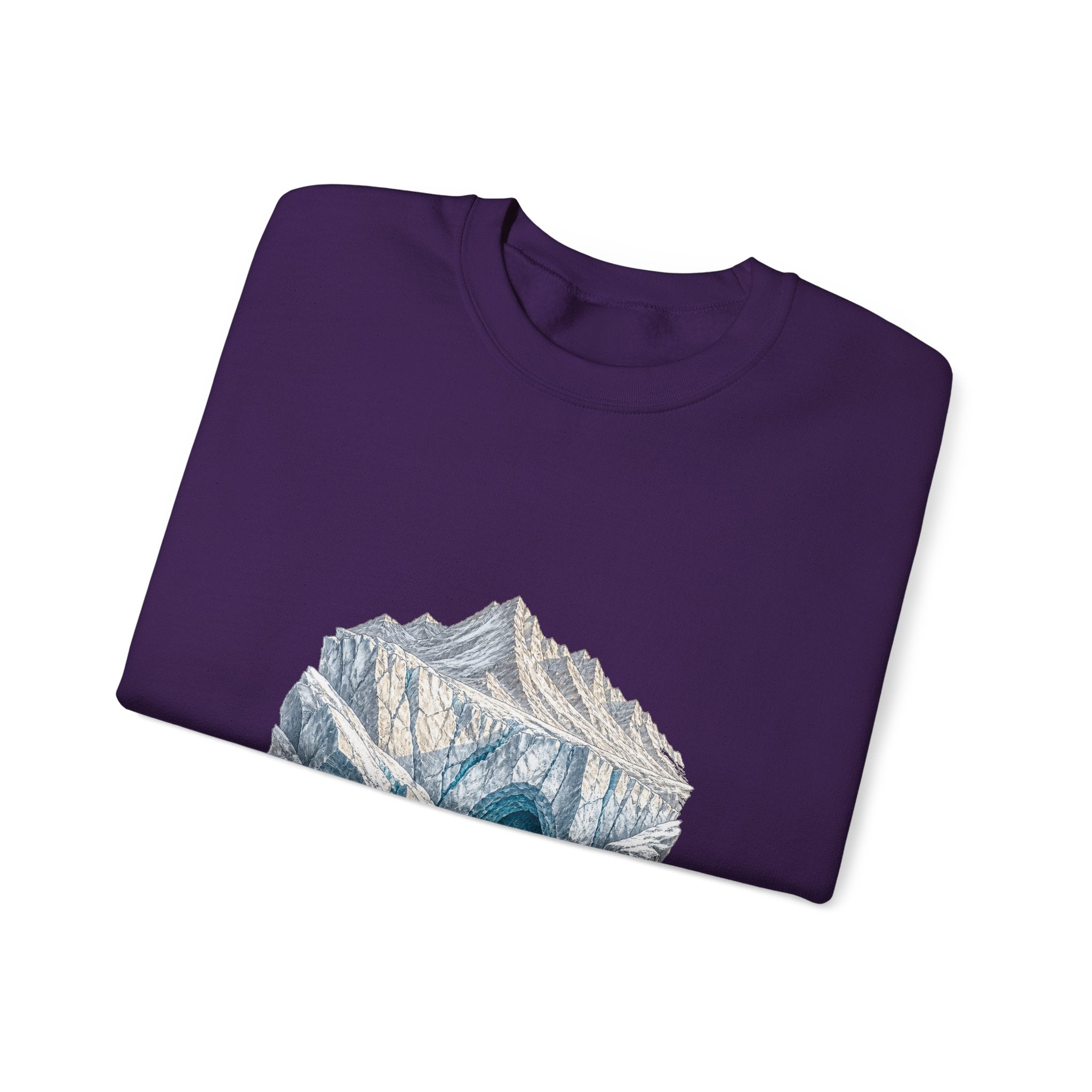 Matching Couple Sweatshirt - Volcano & Glacier Matching Couple Comfort Colors Crew Hand-Drawn Art His Hers Anniversary Gift - Design B
