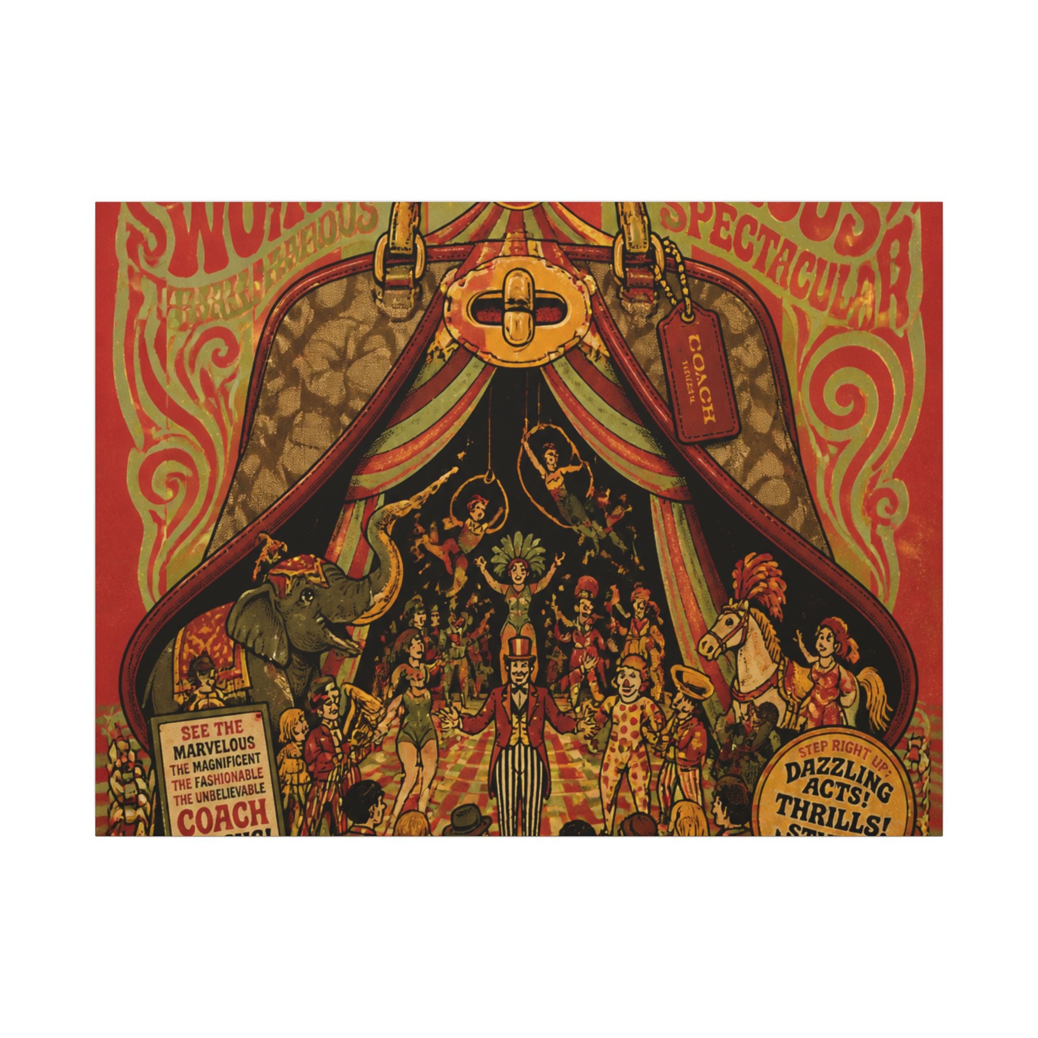 Handbag Big Top Wall Art Canvas 16×20 Psychedelic Cafe Decor Maximalist Print