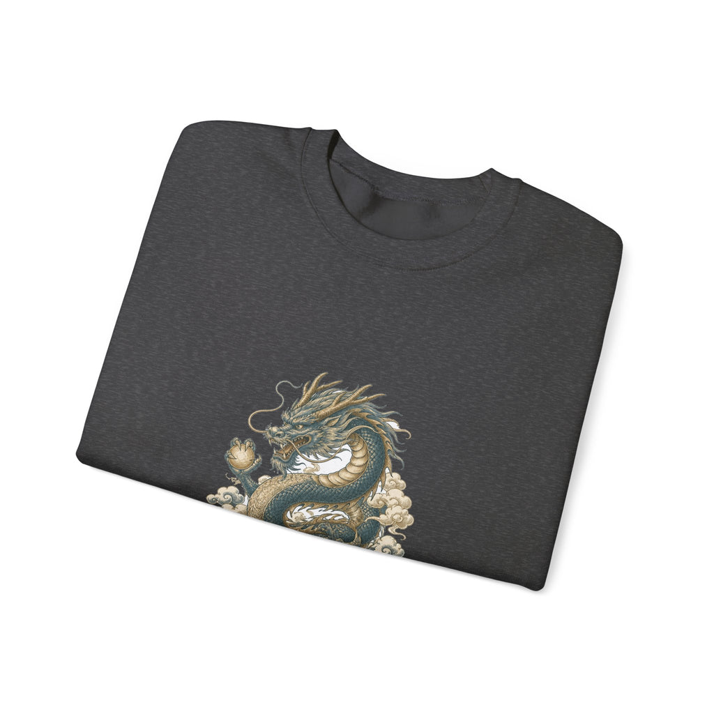 Matching Couple Sweatshirt - Dragon & Phoenix Matching Couple Crewneck Sweatshirt Hand-Drawn Art His Hers Best Friend Gift - Design A