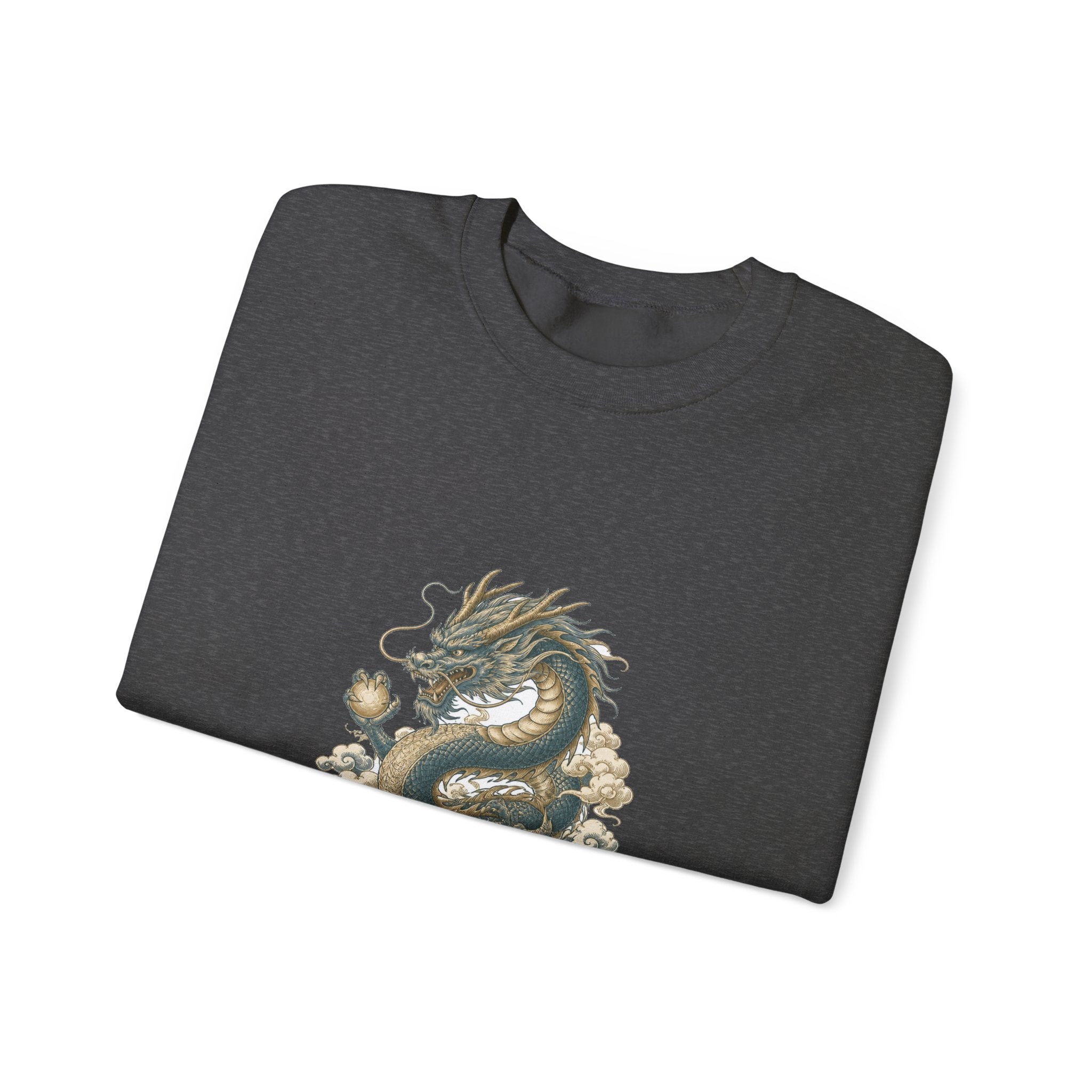 Matching Couple Sweatshirt - Dragon & Phoenix Matching Couple Crewneck Sweatshirt Hand-Drawn Art His Hers Best Friend Gift - Design A