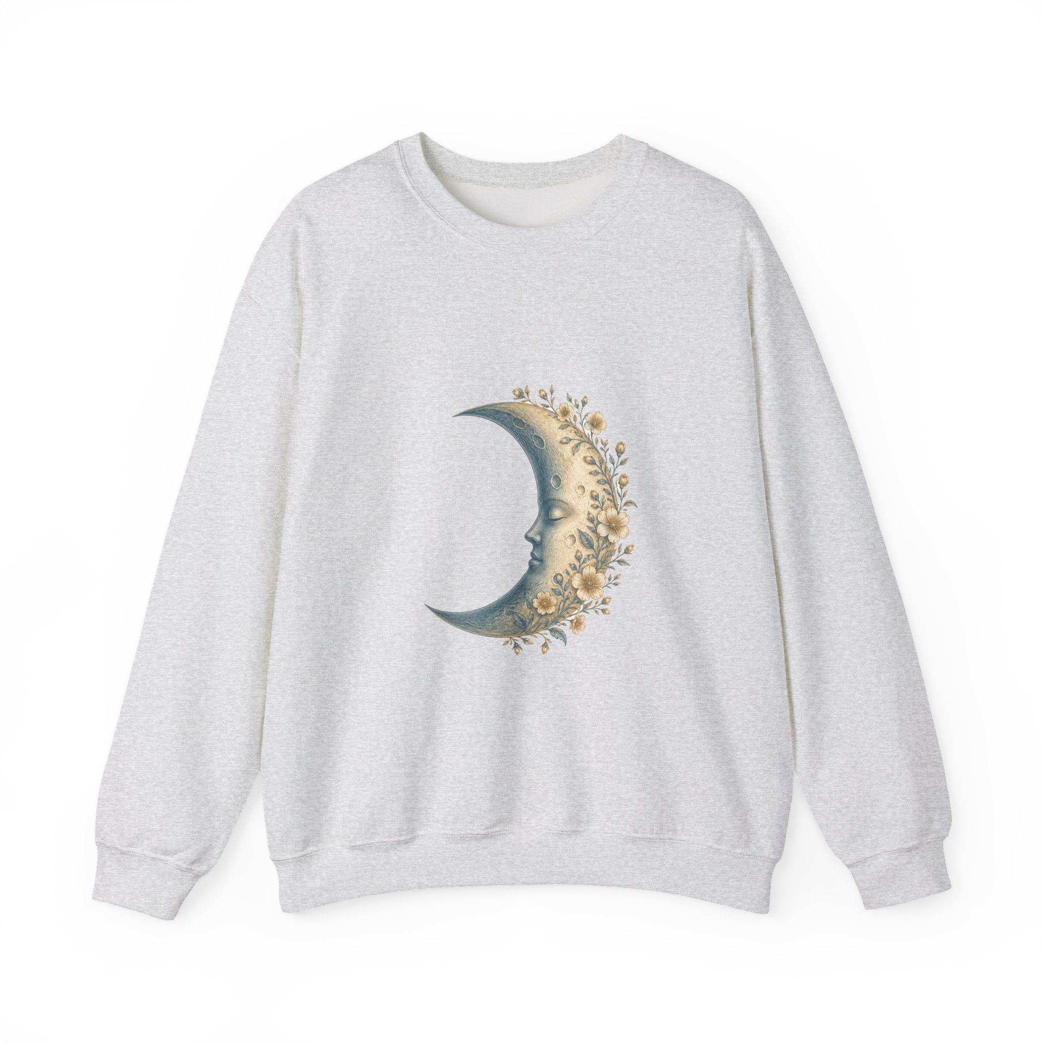Matching Couple Sweatshirt - Waxing & Waning Moon Matching Couple Comfort Colors Crew Vintage Art His Hers Honeymoon Gift - Design A