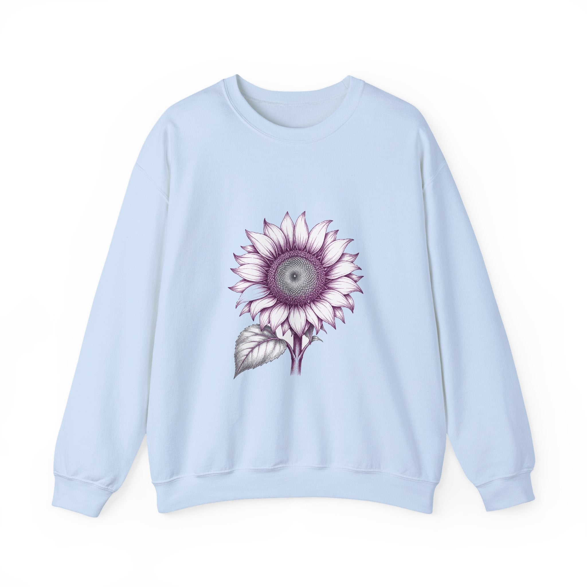 Matching Couple Sweatshirt - Sunflower & Moonflower Matching Couple Premium Fleece Sweatshirt Hand-Drawn Art His Hers Anniversary Gift - Design A