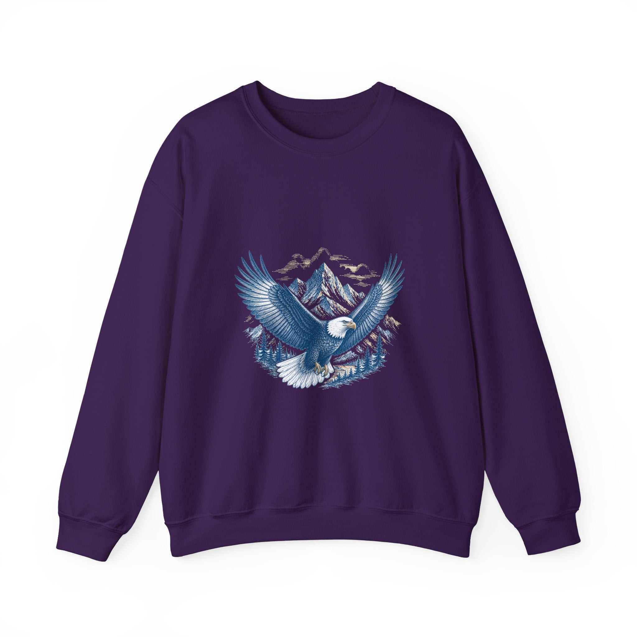 Matching Couple Sweatshirt - Eagle & Whale Matching Couple Comfort Colors Crew Hand-Drawn Art His Hers Anniversary Gift - Design A