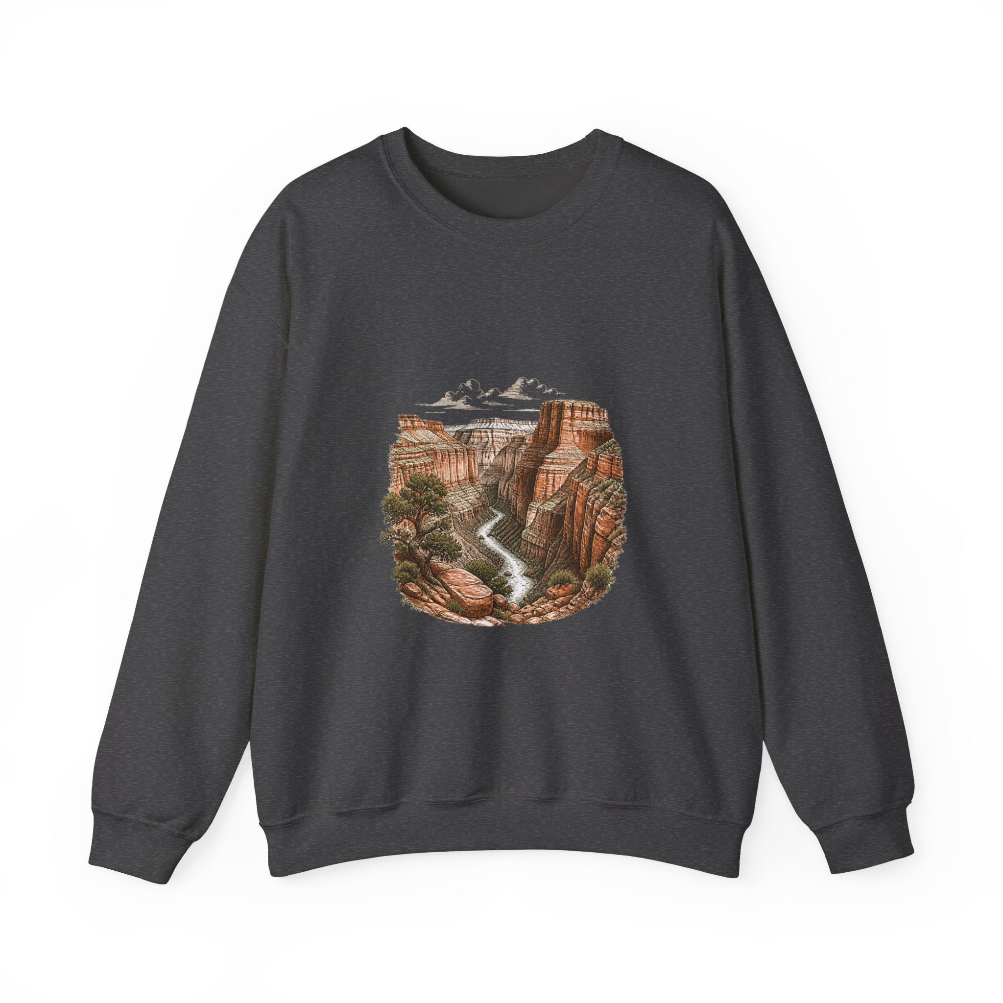 Matching Couple Sweatshirt - Lavender Fields & Canyon Matching Couple Premium Fleece Sweatshirt Hand-Drawn Art His Hers Anniversary Gift - Design B