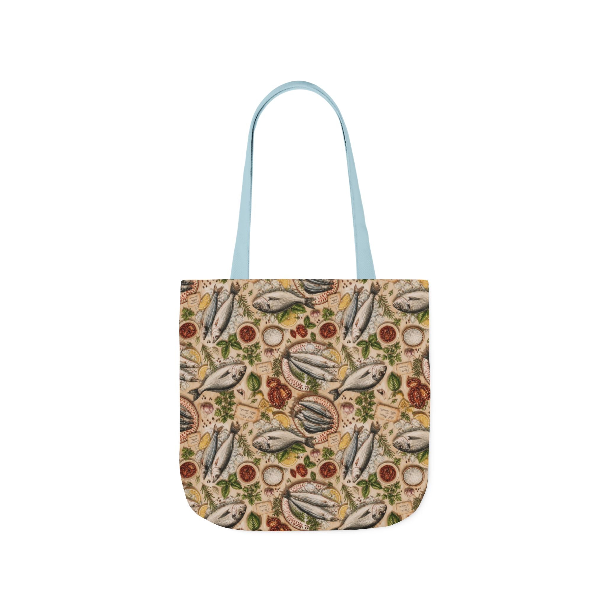 Mediterranean Fish Canvas Tote Bag Mediterranean Kitchen Watercolor Design Italian Cottagecore Gift