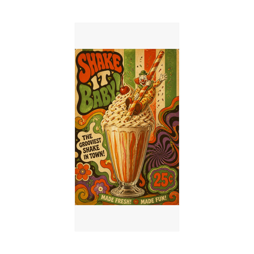 Milkshake Slide Clown Wall Art Poster 18×24 Psychedelic Cafe Decor Maximalist Print
