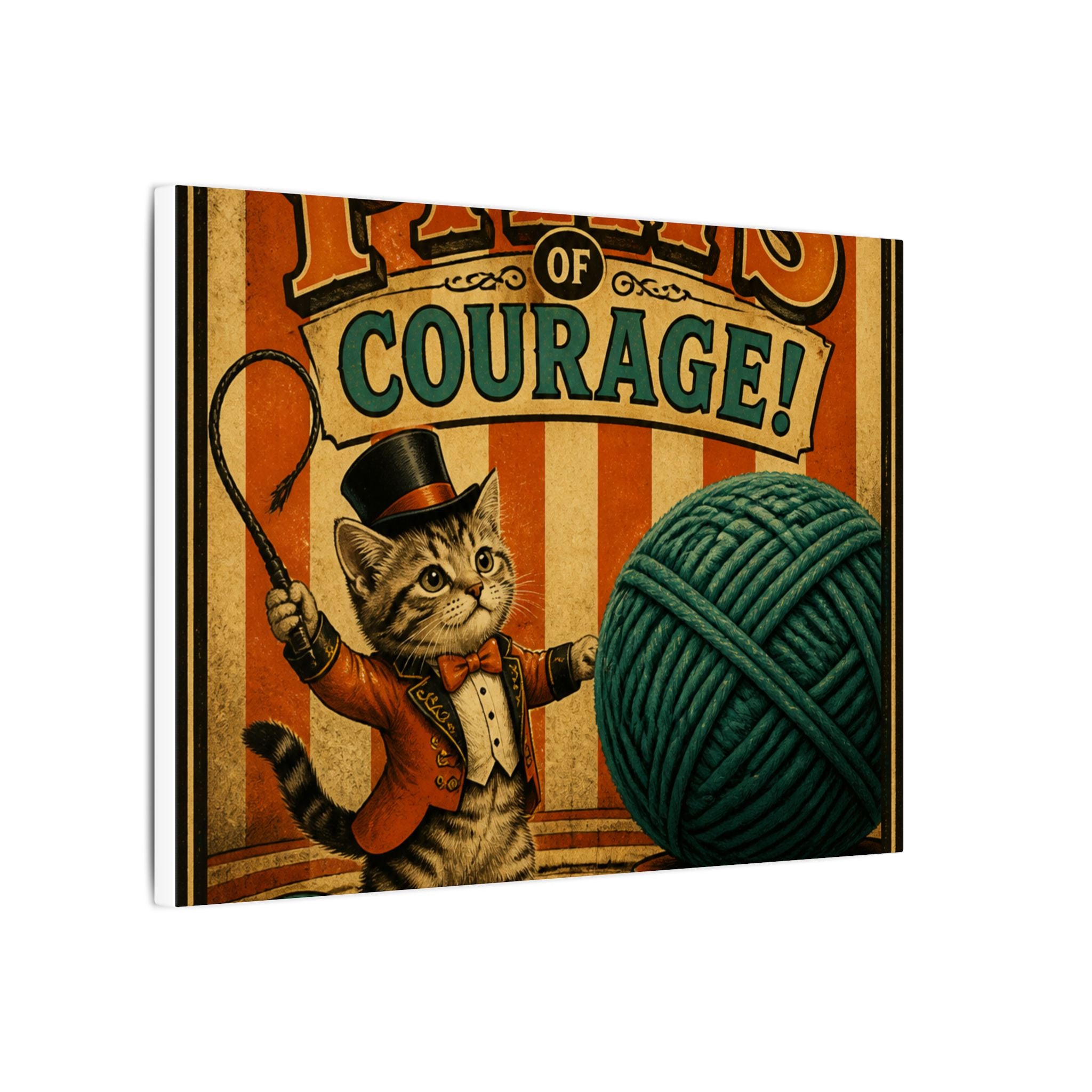 Cat Lion Tamer Wall Art Canvas 16×20 Vintage Circus Kitchen Decor Maximalist Print