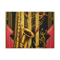 Saxophone Music Circus Wall Art Canvas 24×36 Art Deco Bar Area Decor Maximalist Print