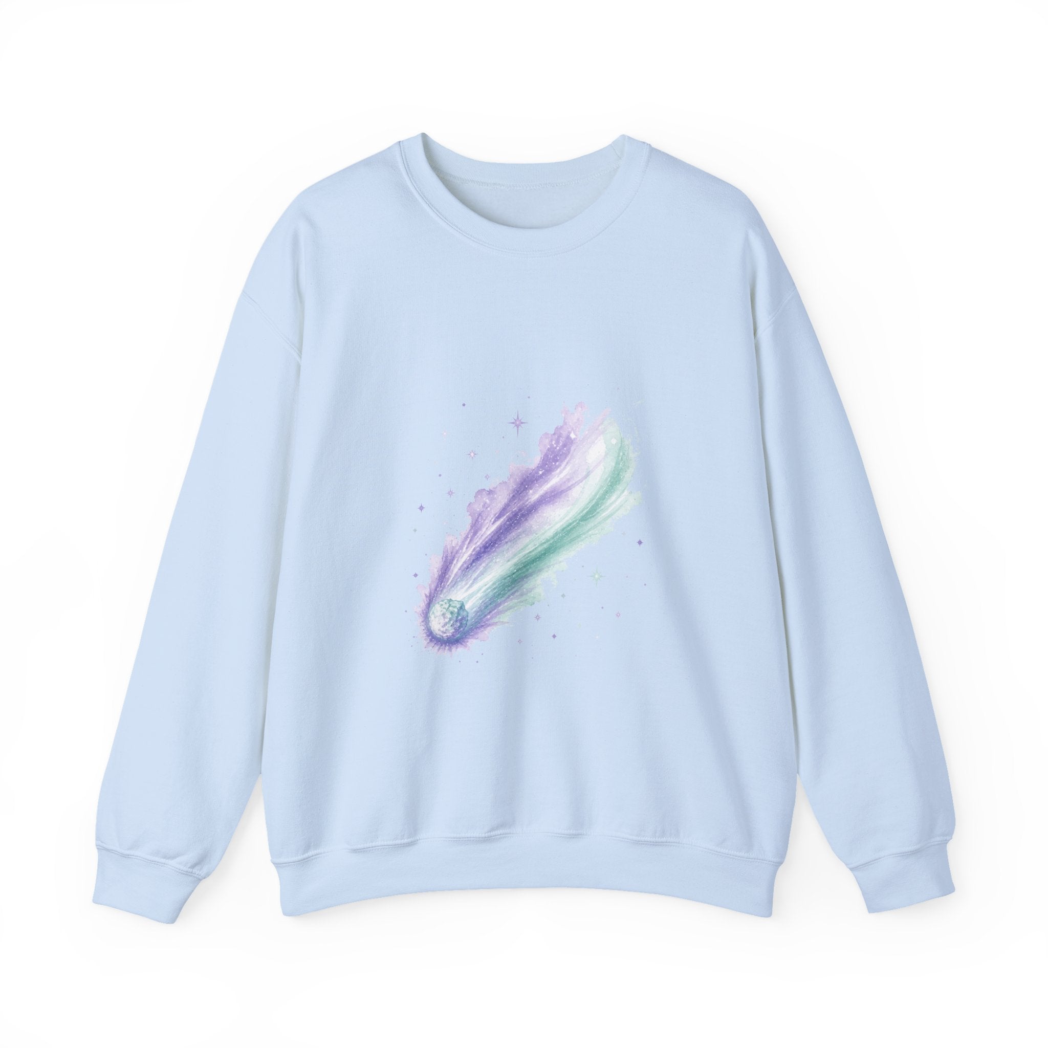 Matching Couple Sweatshirt - Comet & Asteroid Matching Couple Premium Fleece Sweatshirt Watercolor Art His Hers Birthday Gift - Design A