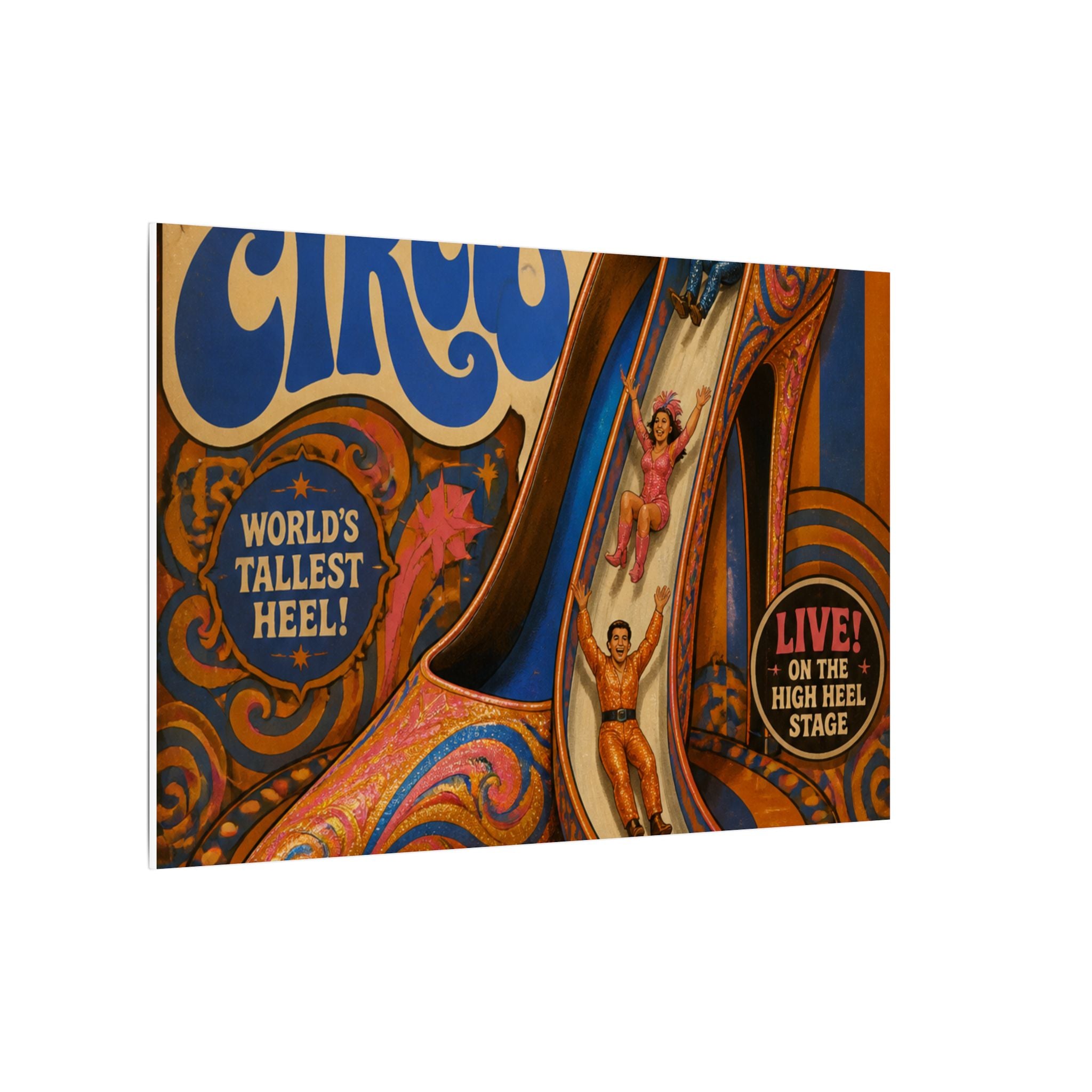 High Heel Slide Wall Art Canvas 16×20 Psychedelic Cafe Decor Maximalist Print