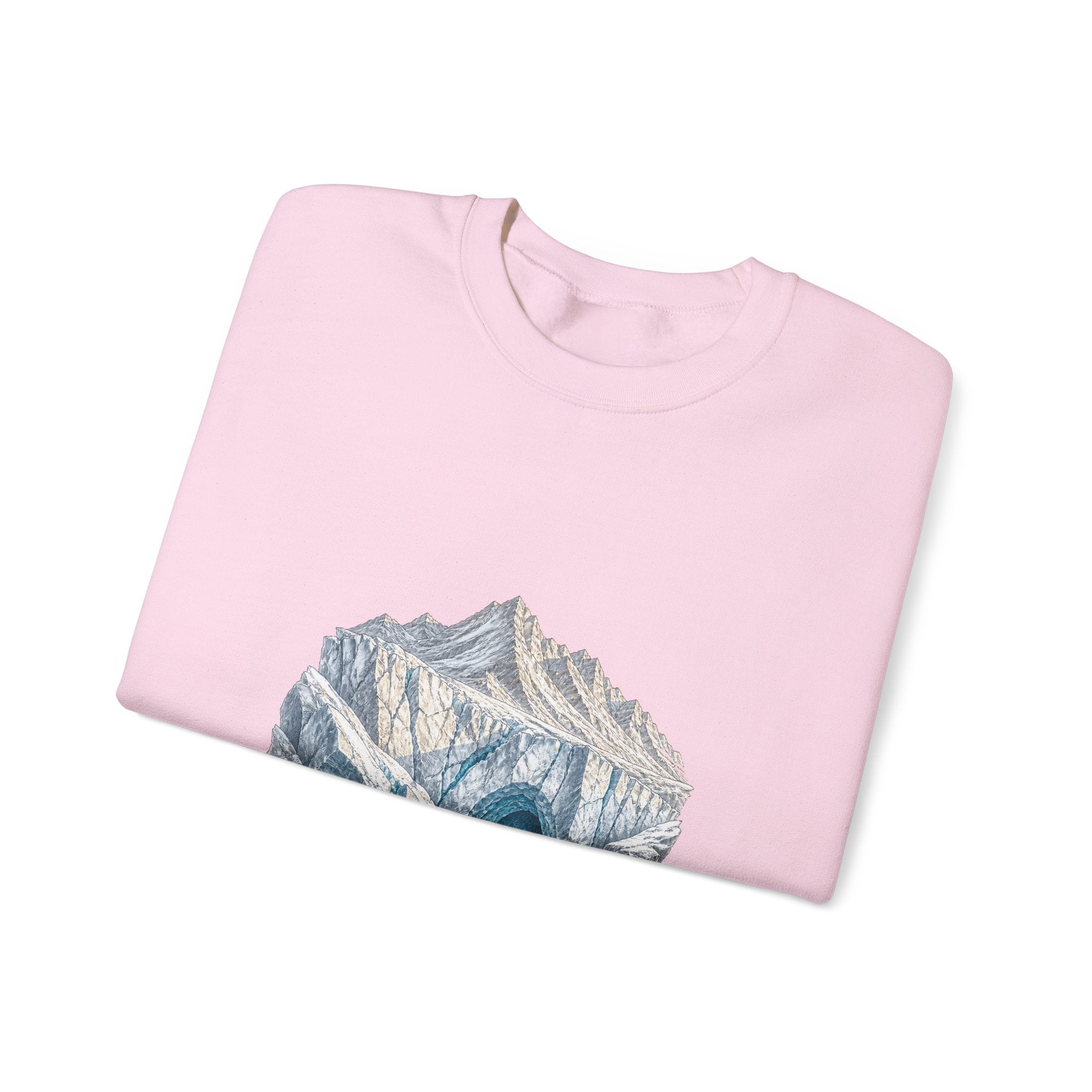 Matching Couple Sweatshirt - Volcano & Glacier Matching Couple Comfort Colors Crew Hand-Drawn Art His Hers Anniversary Gift - Design B