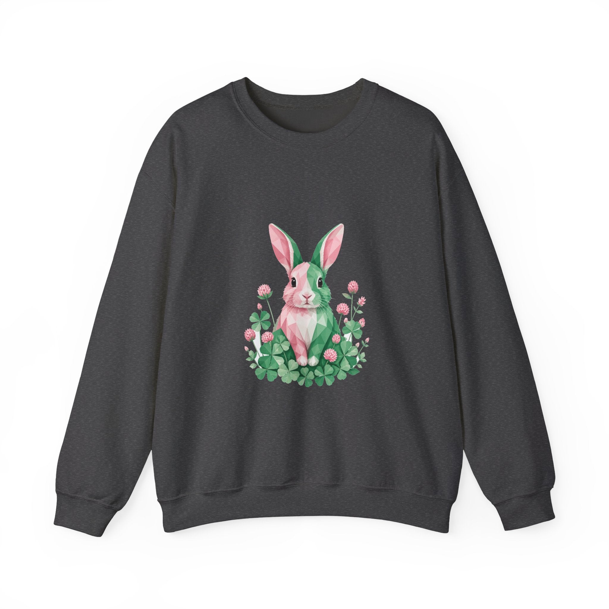 Matching Couple Sweatshirt - Fox & Rabbit Matching Couple Premium Fleece Sweatshirt Geometric Art His Hers Love Gift - Design B