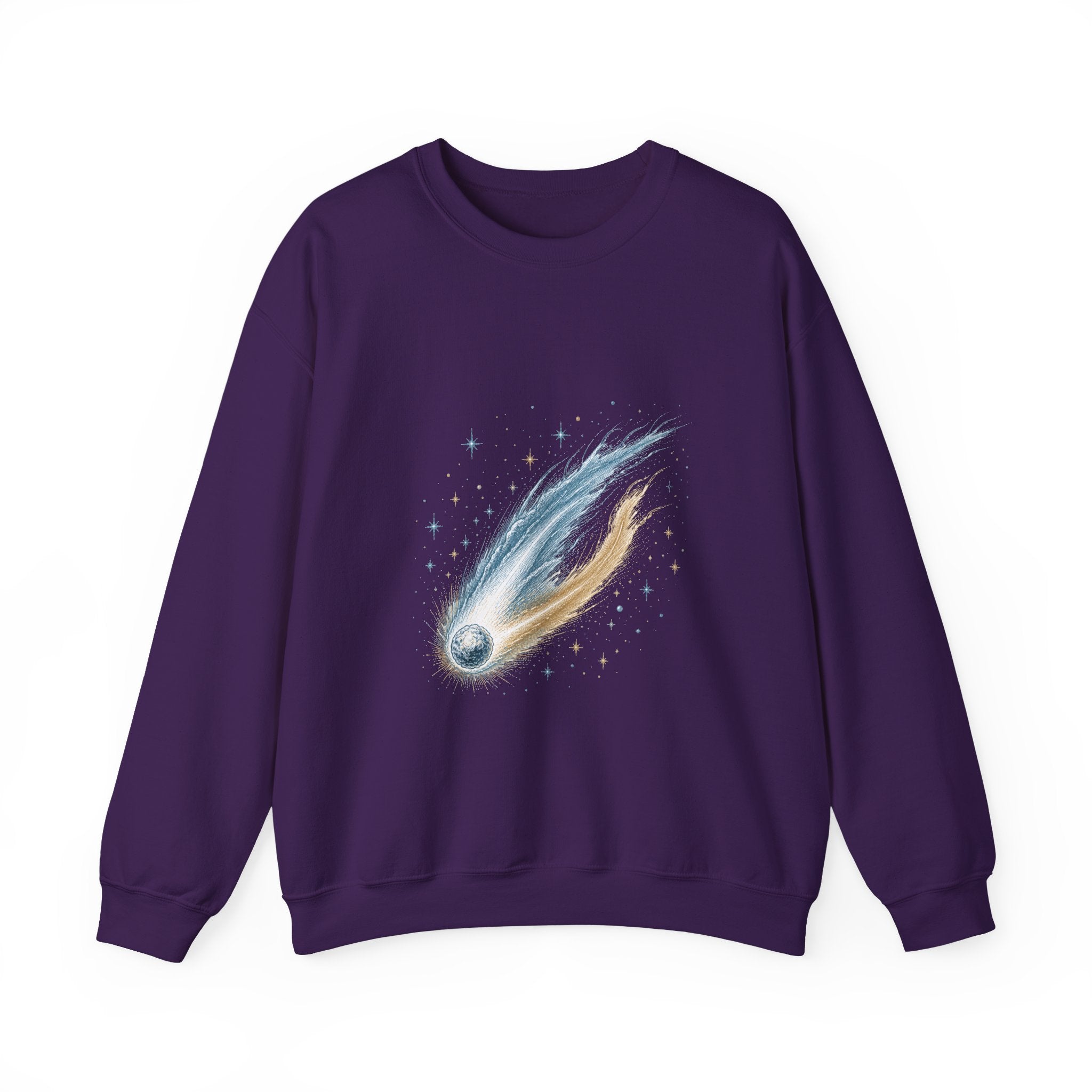 Matching Couple Sweatshirt - Comet & Asteroid Matching Couple Premium Fleece Sweatshirt Hand-Drawn Art His Hers Anniversary Gift - Design A