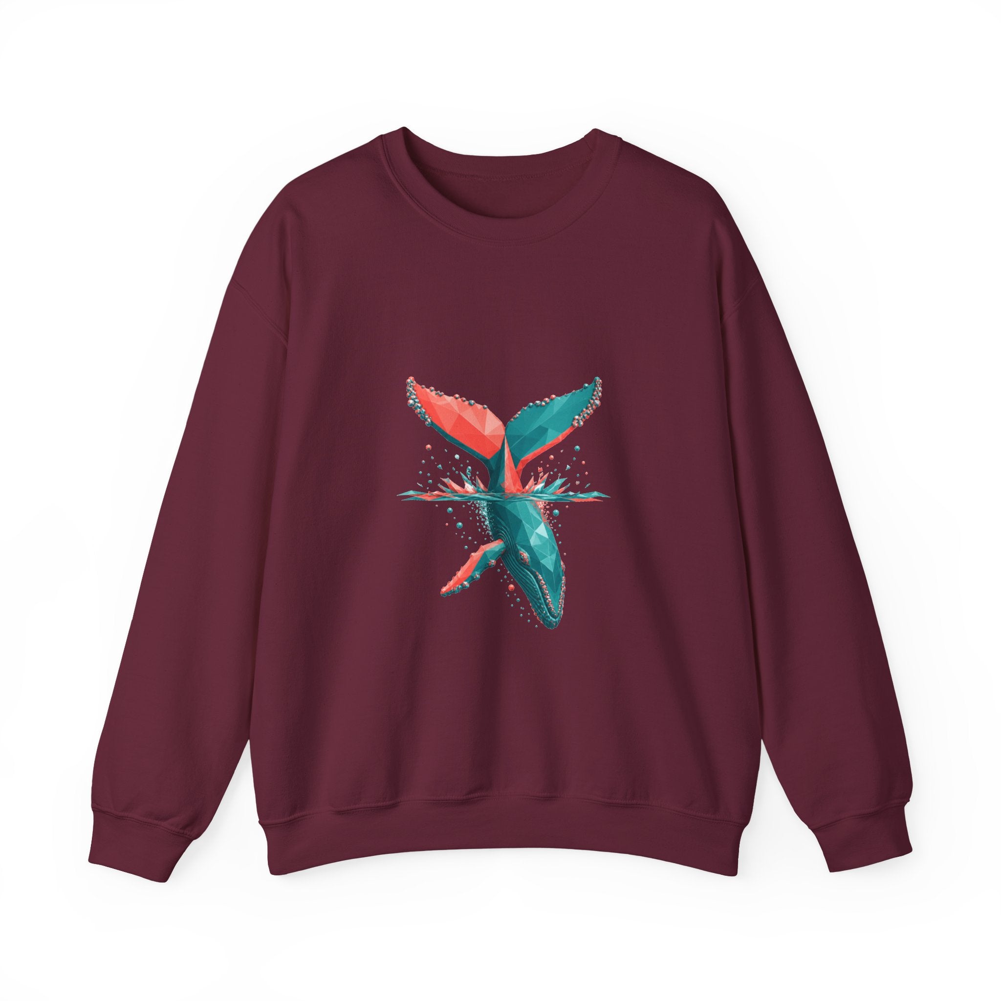Matching Couple Sweatshirt - Eagle & Whale Matching Couple Comfort Colors Crew Geometric Art His Hers Love Gift - Design B