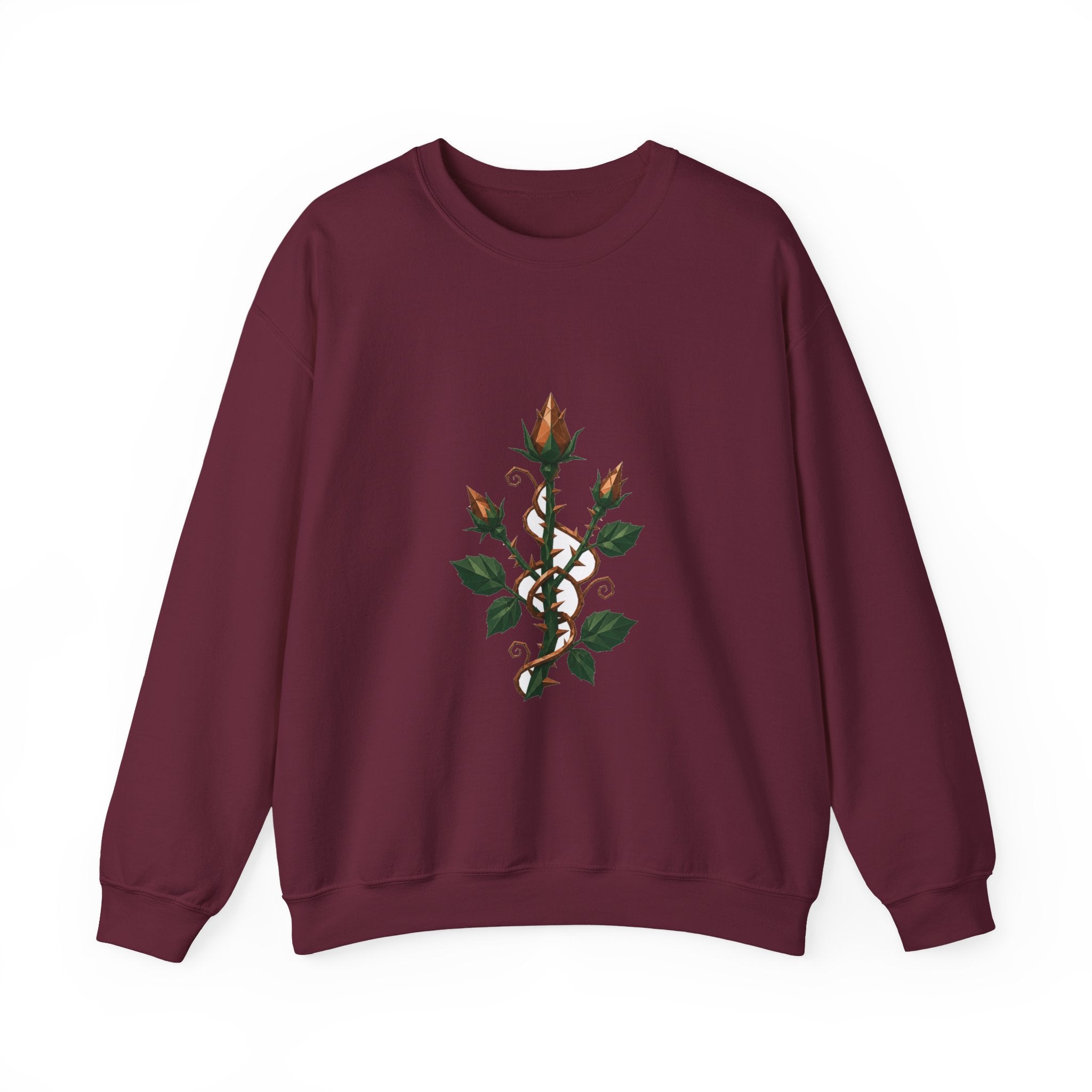 Matching Couple Sweatshirt - Rose & Thorn Matching Couple Premium Fleece Sweatshirt Geometric Art His Hers Love Gift - Design B
