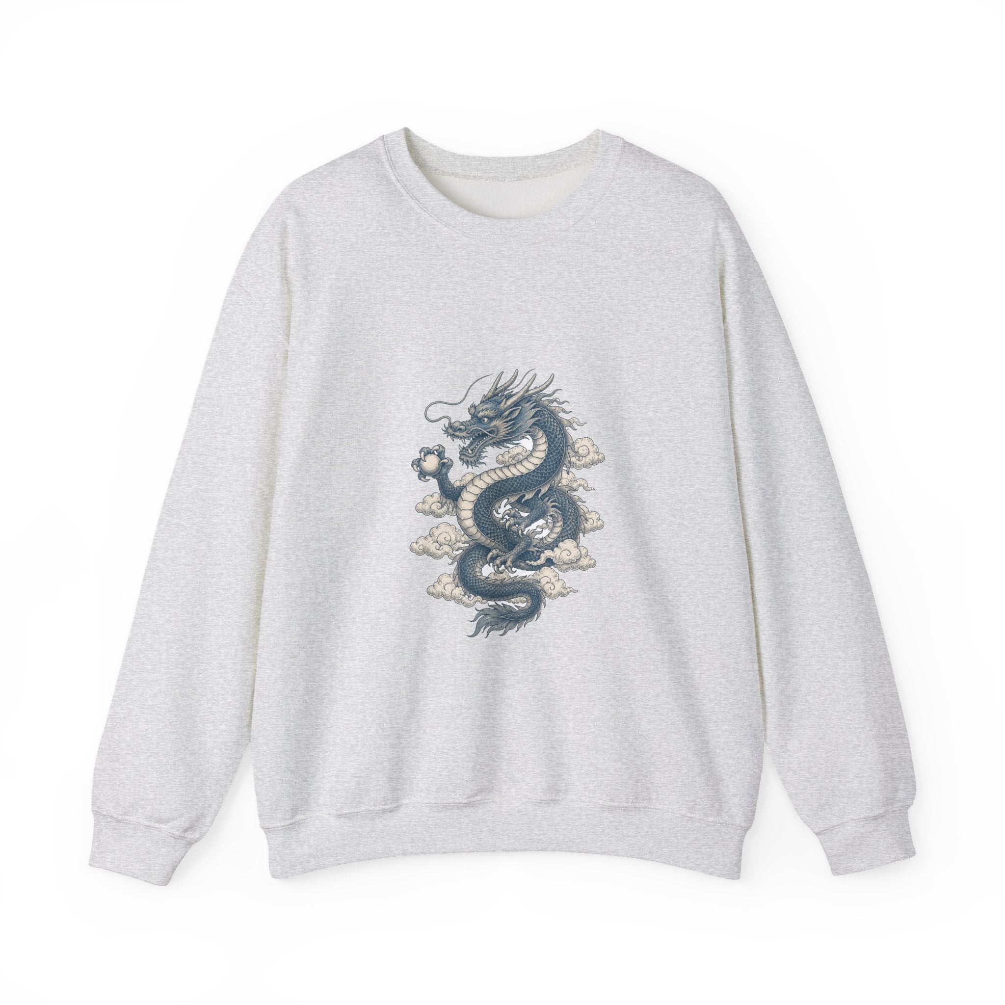 Matching Couple Sweatshirt - Dragon & Phoenix Matching Couple Crewneck Sweatshirt Vintage Art His Hers Wedding Gift - Design A