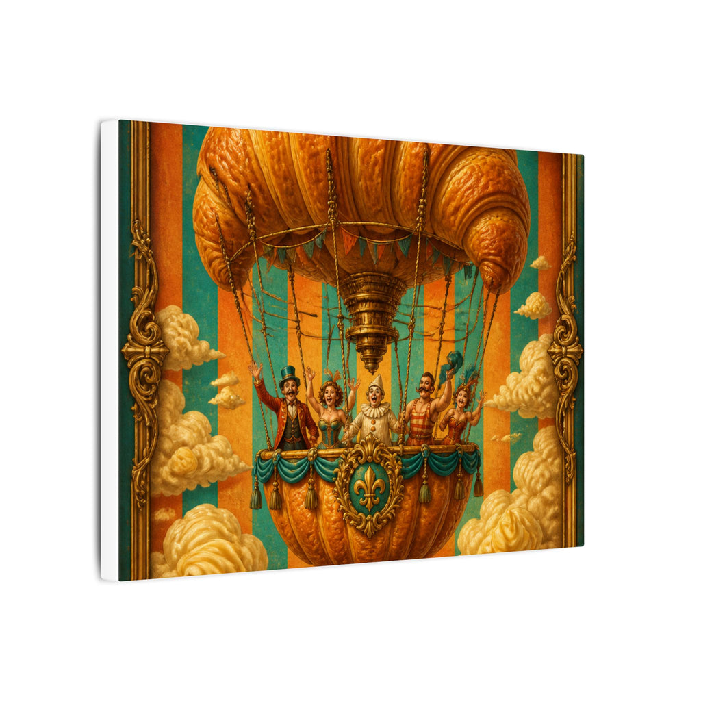 Croissant Hot Air Balloon Wall Art Canvas 24×36 Baroque Studio Decor Maximalist Print