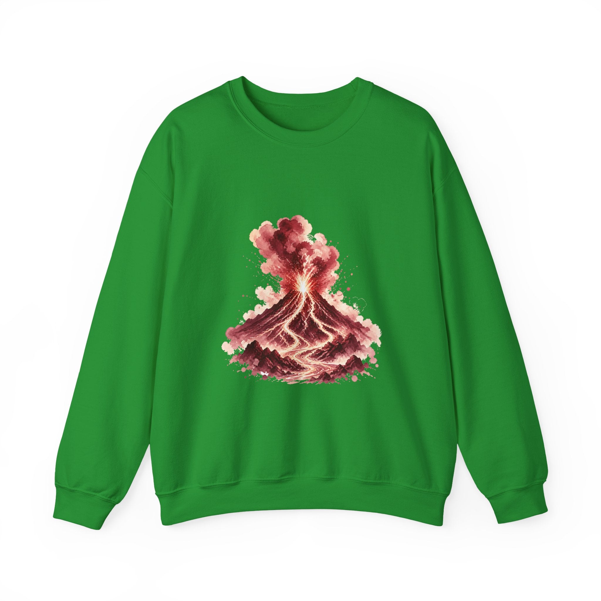 Matching Couple Sweatshirt - Volcano & Glacier Matching Couple Comfort Colors Crew Watercolor Art His Hers Birthday Gift - Design A