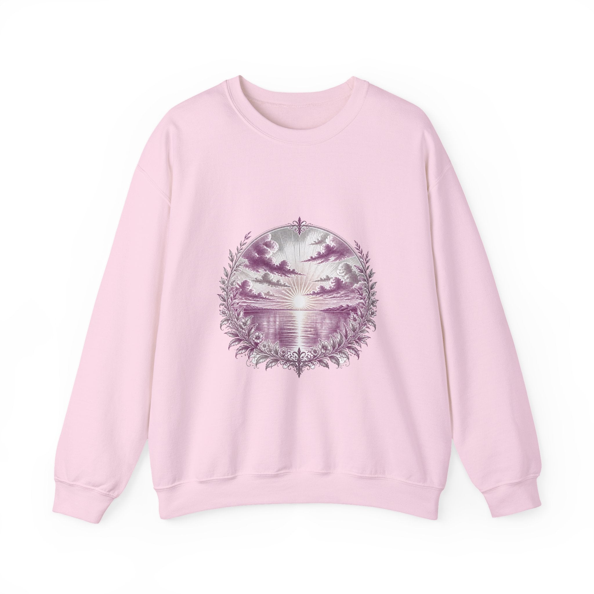 Matching Couple Sweatshirt - Sunrise & Sunset Matching Couple Premium Fleece Sweatshirt Vintage Art His Hers Honeymoon Gift - Design A