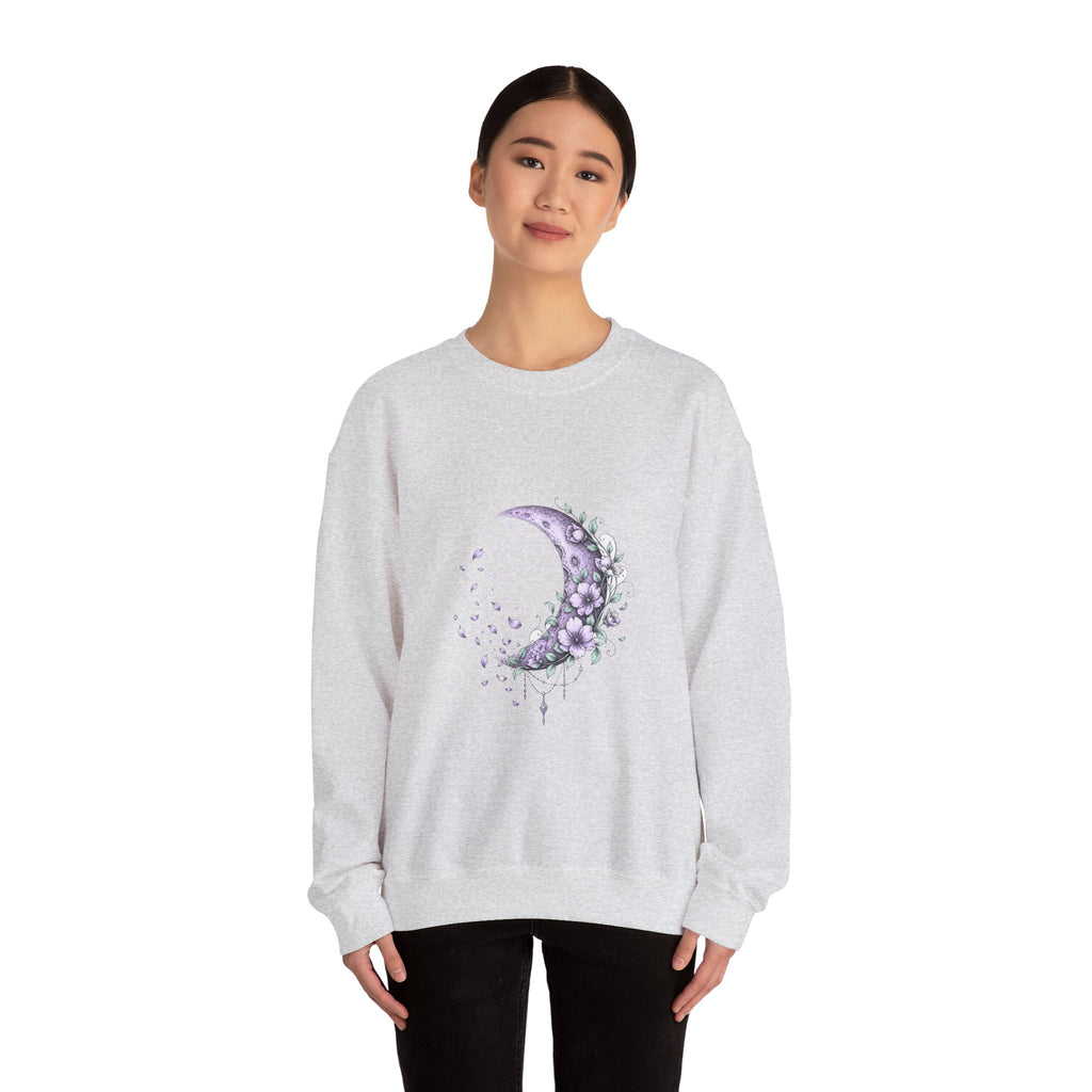 Matching Couple Sweatshirt - Waxing & Waning Moon Matching Couple Comfort Colors Crew Hand-Drawn Art His Hers Anniversary Gift - Design B