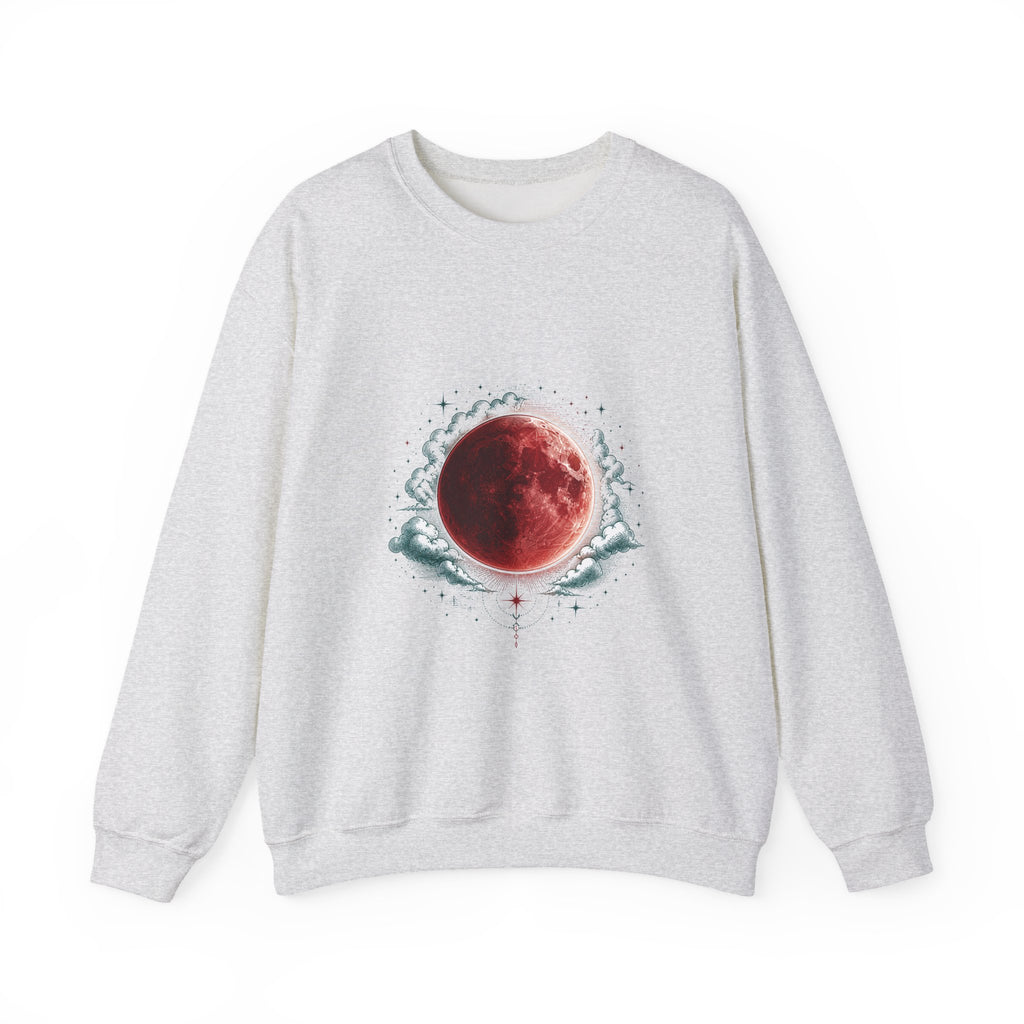 Matching Couple Sweatshirt - Solar & Lunar Eclipse Matching Couple Premium Fleece Sweatshirt Hand-Drawn Art His Hers Anniversary Gift - Design B
