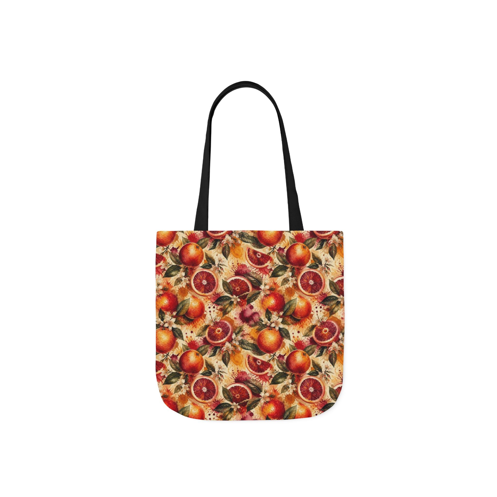 Blood Oranges Canvas Tote Bag Mediterranean Kitchen Watercolor Splash Design Italian Cottagecore Gift
