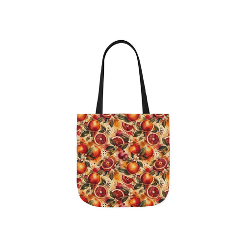 Blood Oranges Canvas Tote Bag Mediterranean Kitchen Watercolor Splash Design Italian Cottagecore Gift